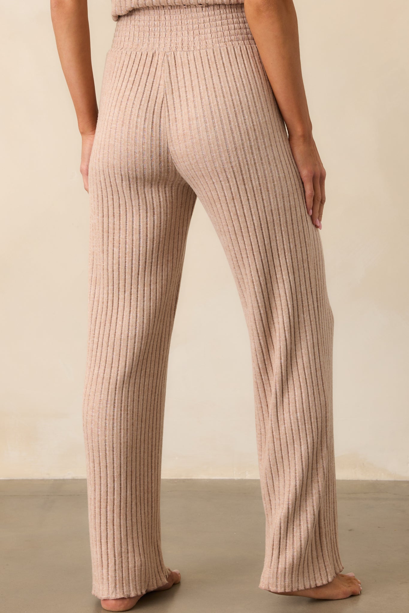 Z Supply Tan Iced Coffee Dawn Smocked Rib Pant
