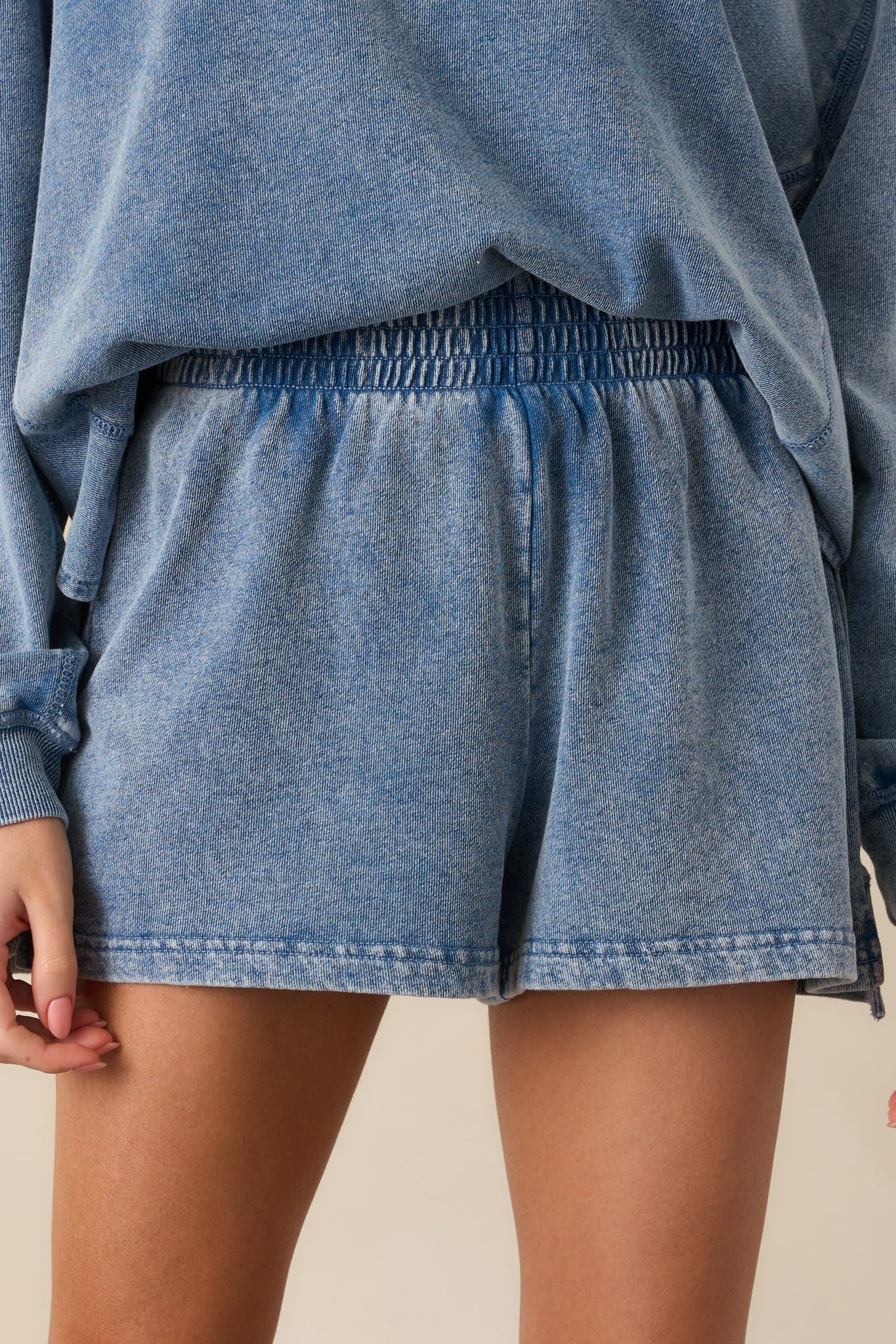 Z Supply Medium Indigo Weekender Knit Denim Short