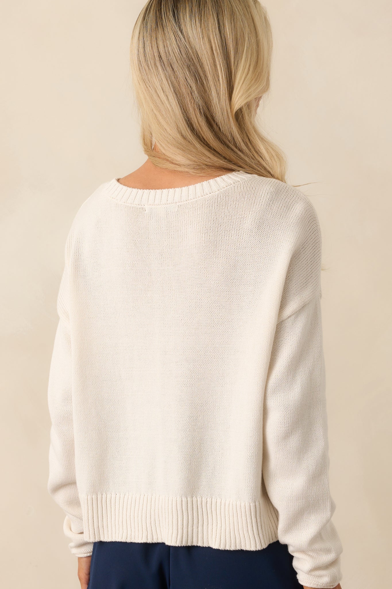 Z Supply Ivory Cotton Sienna Flag Sweater