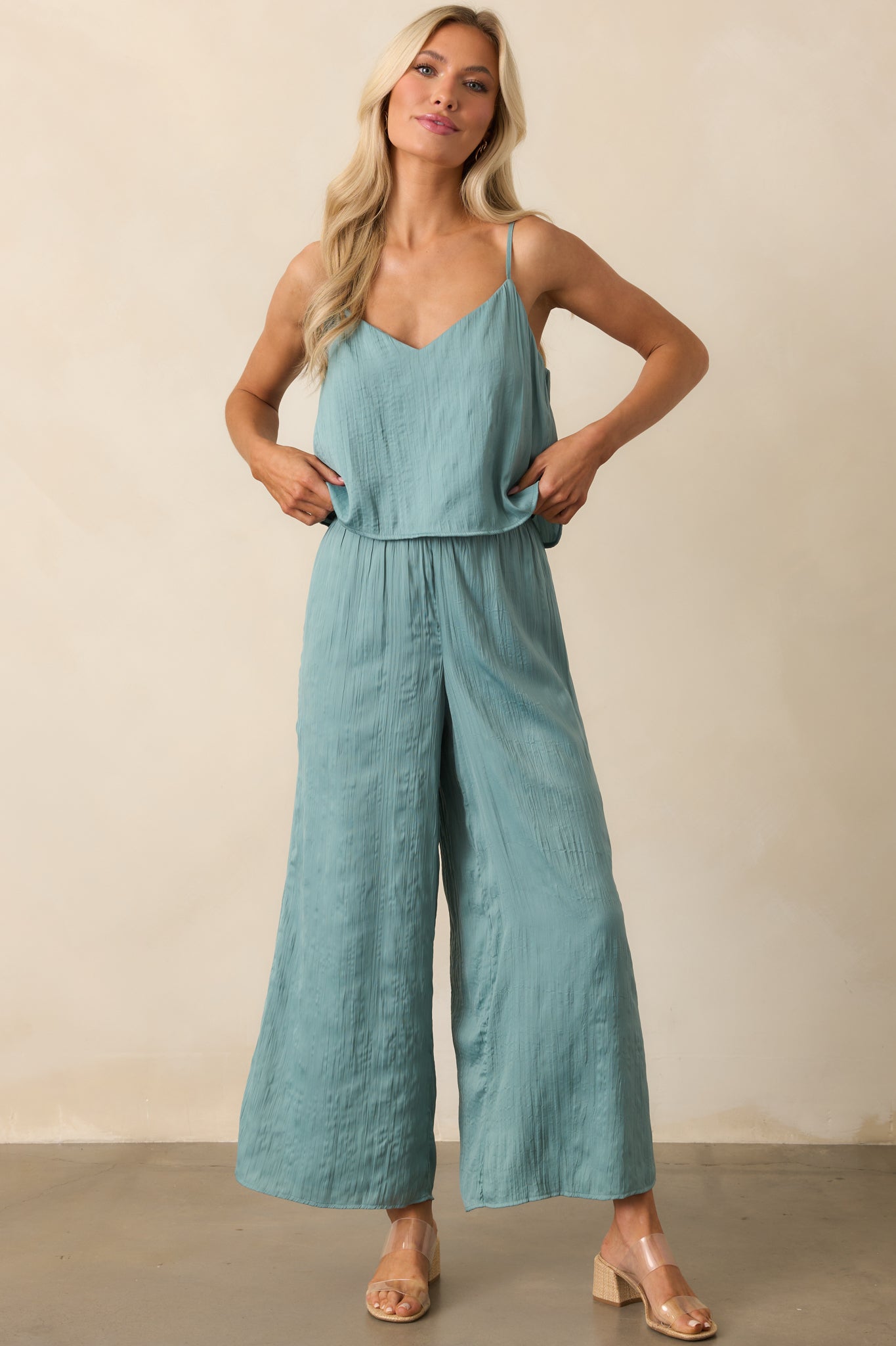 Z Supply Sage Green Sunset Satin Pants