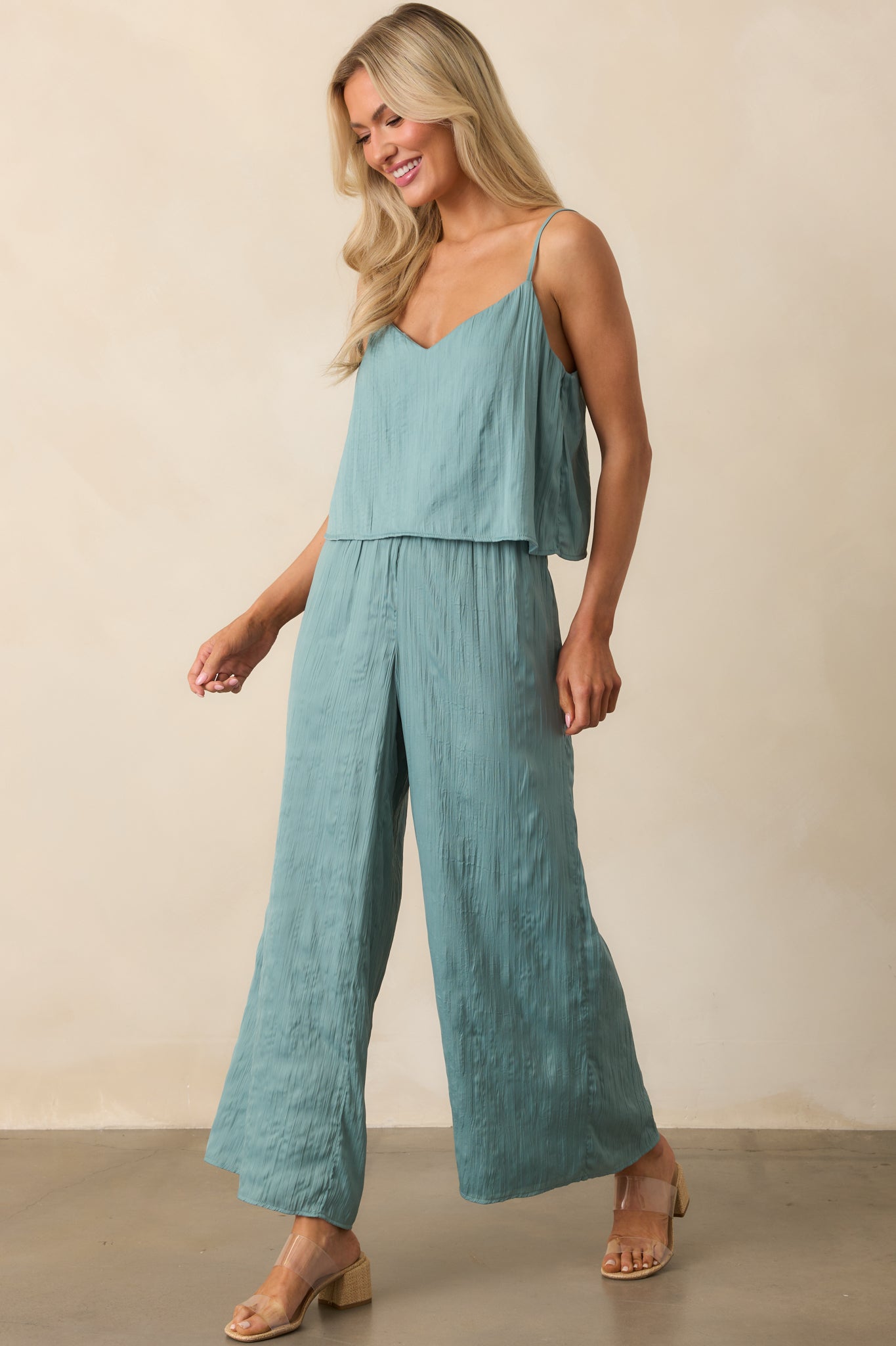 Z Supply Sage Green Fiore Satin Crop Tank