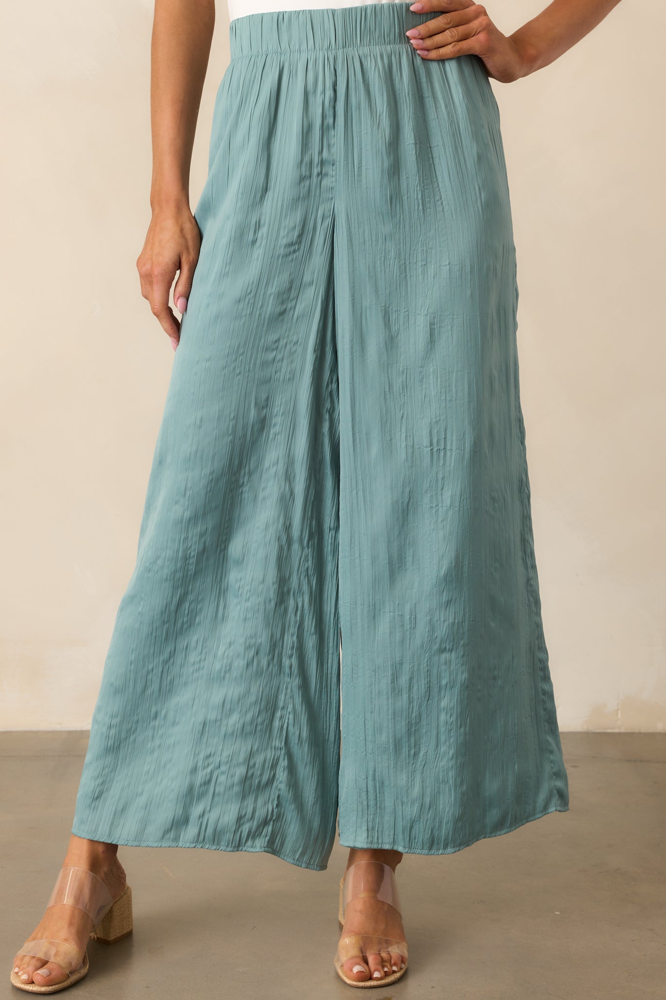 Z Supply Sage Green Sunset Satin Pants