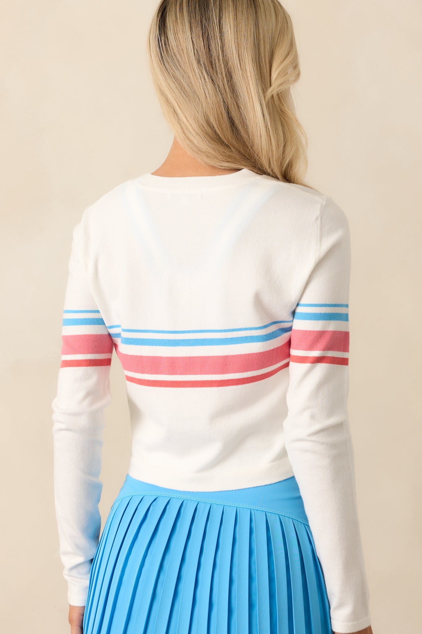 Z Supply White Studio Stripe Cropped Cardigan