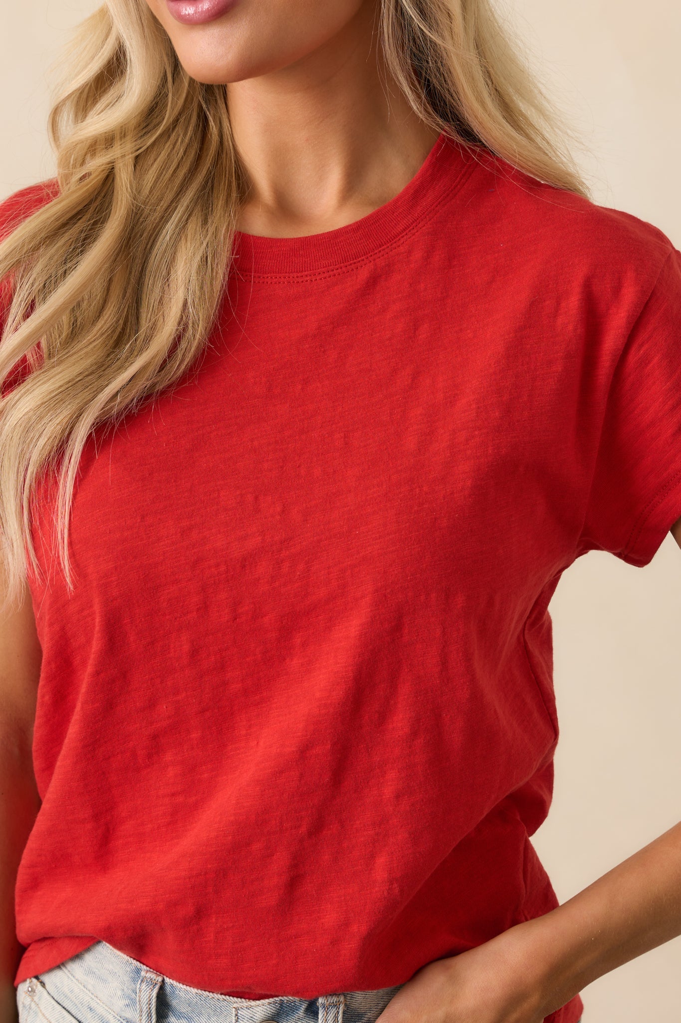 Z Supply Red Cotton Modern Slub Tee