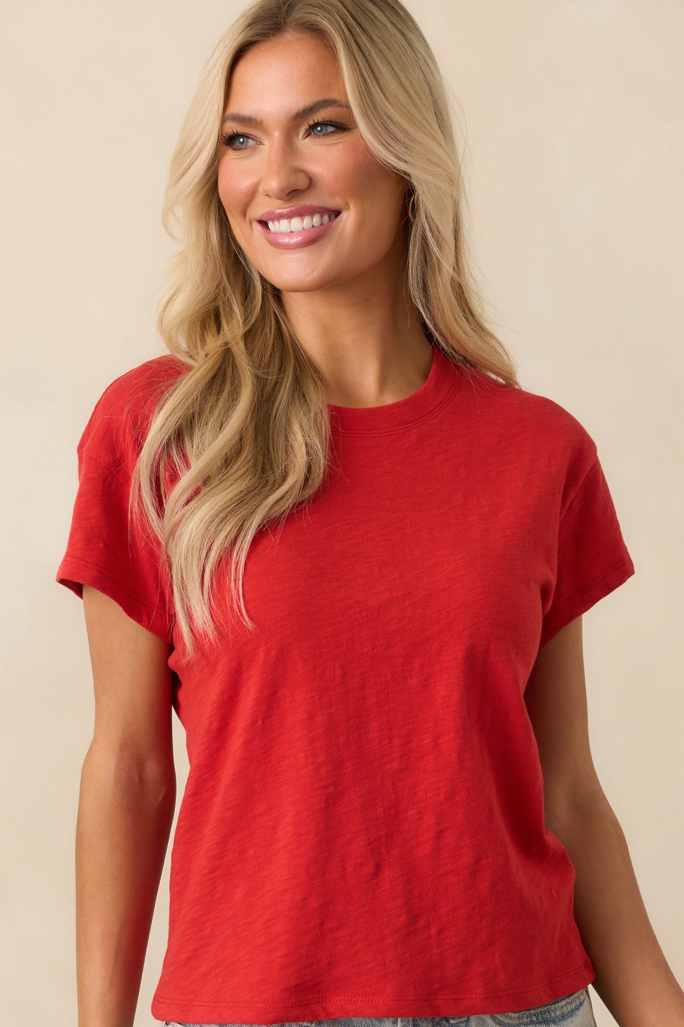 Z Supply Red Cotton Modern Slub Tee