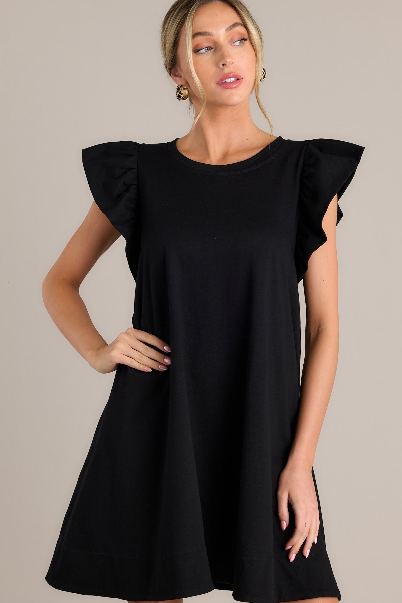Eclipse Beauty 100% Cotton Black Mini Dress