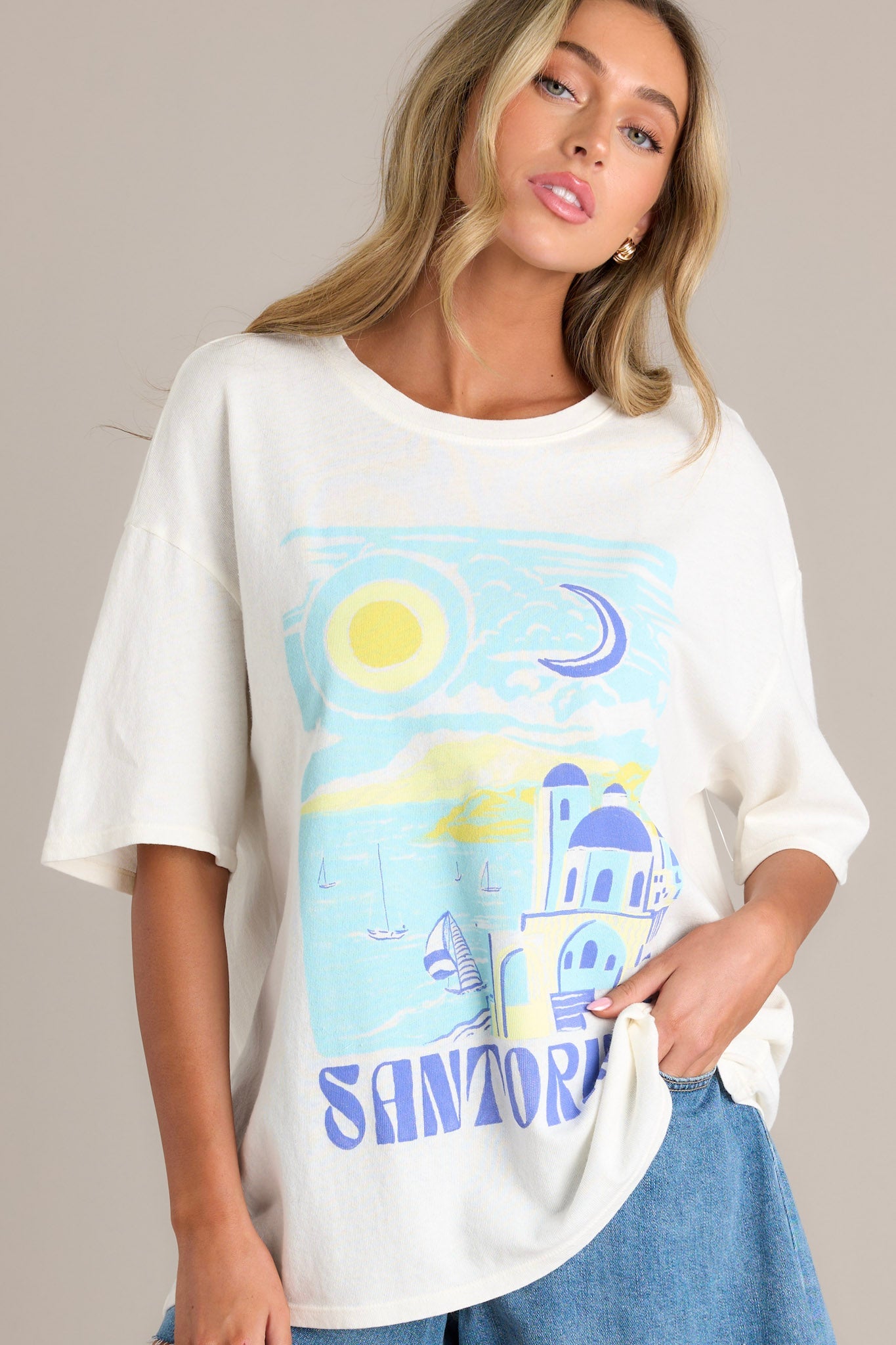 Z Supply Santorini Socal Sea Salt Oversized Tee