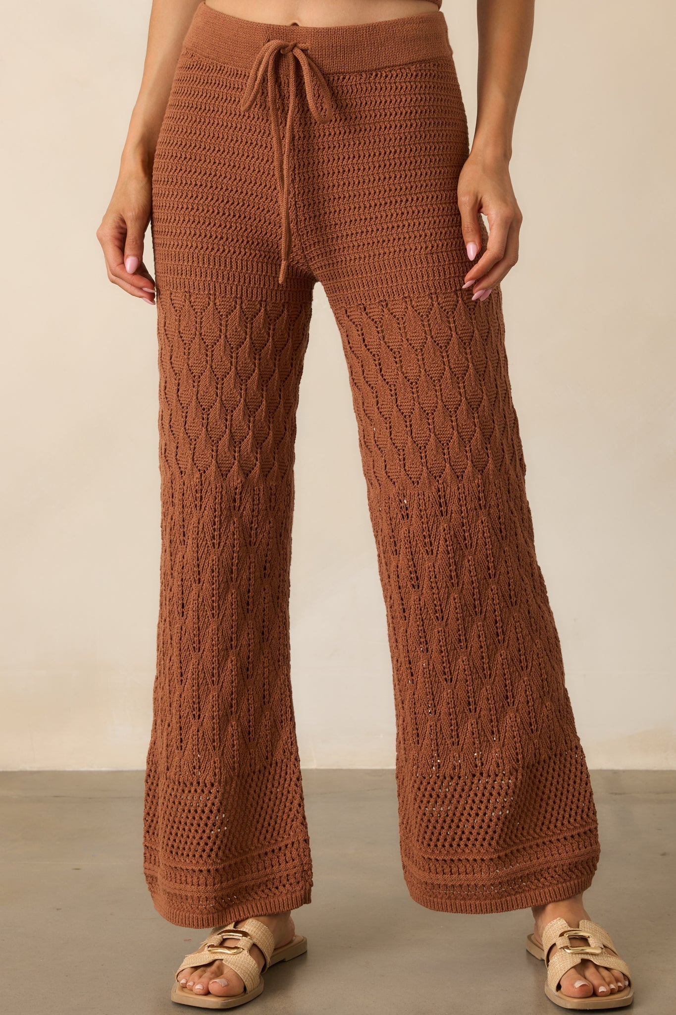 Z Supply Brown Adia Crochet Pants