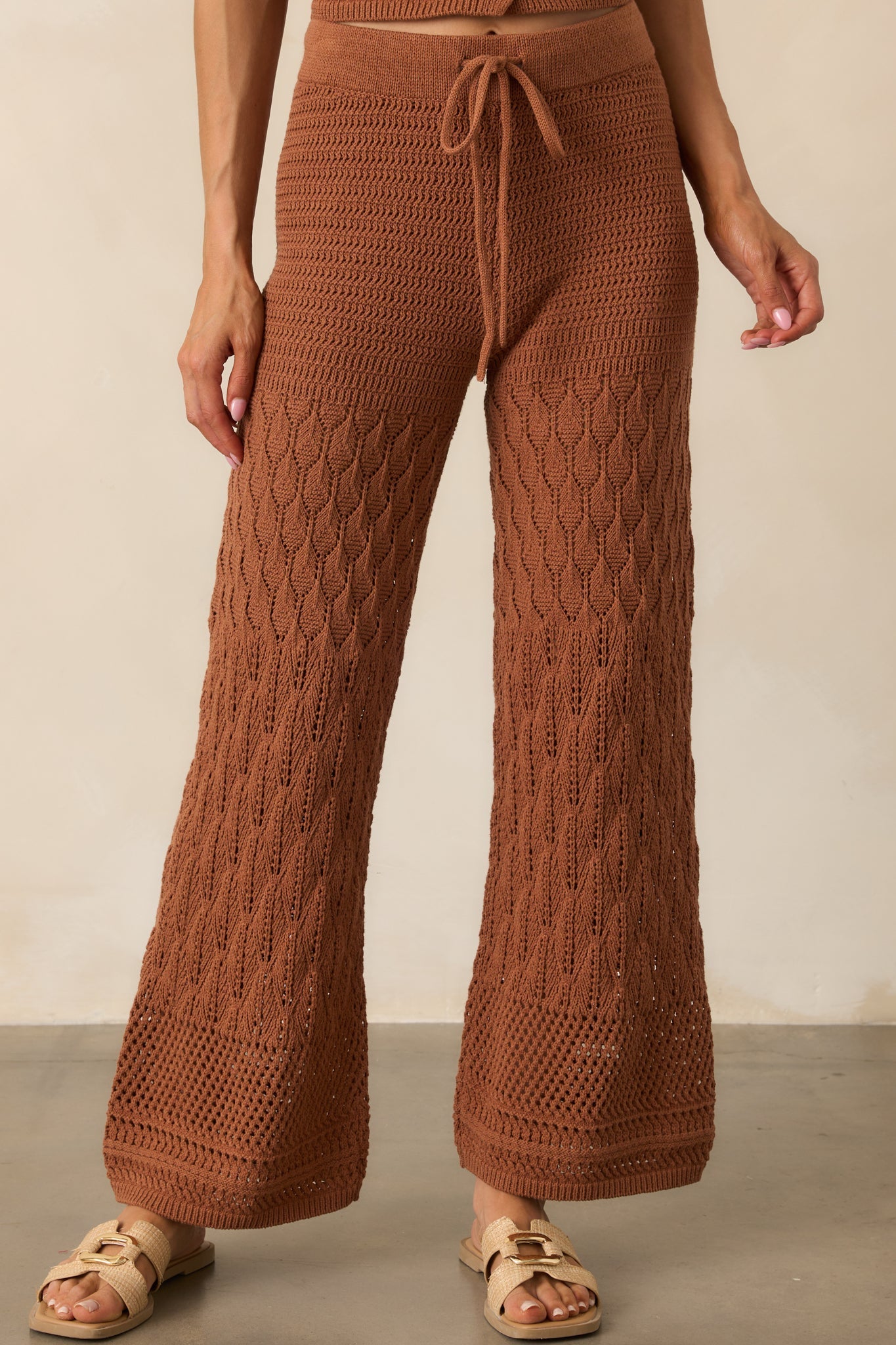 Z Supply Brown Adia Crochet Pants
