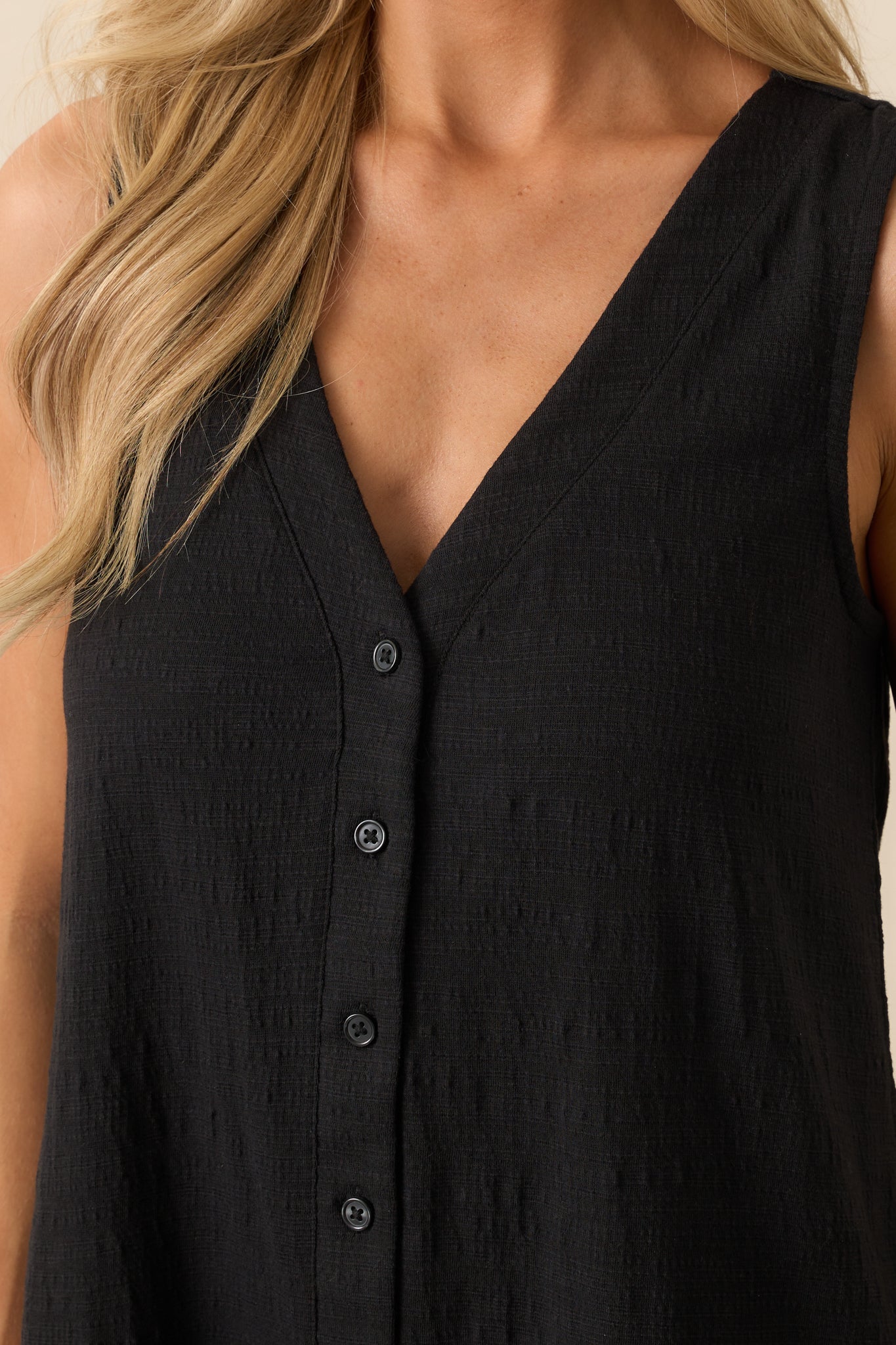 Z Supply Black Solace Textured Slub Romper