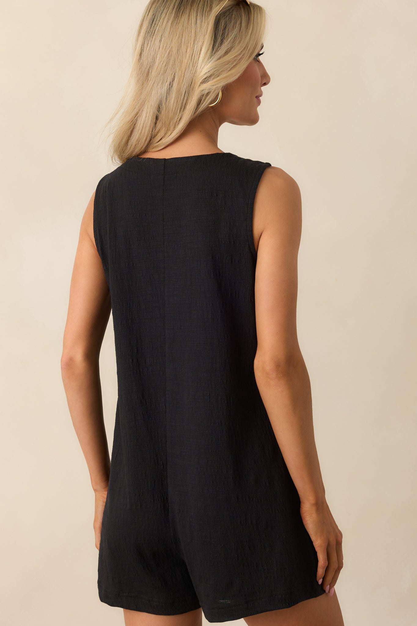 Z Supply Black Solace Textured Slub Romper