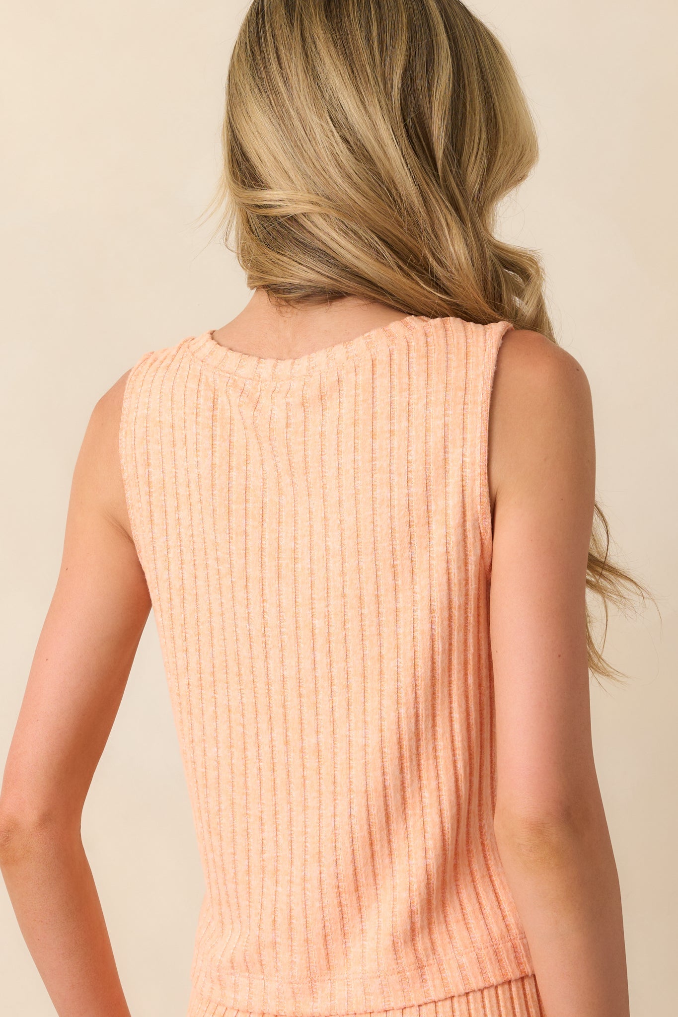 Z Supply Orange Sloane V-Neck Silky Rib Tank