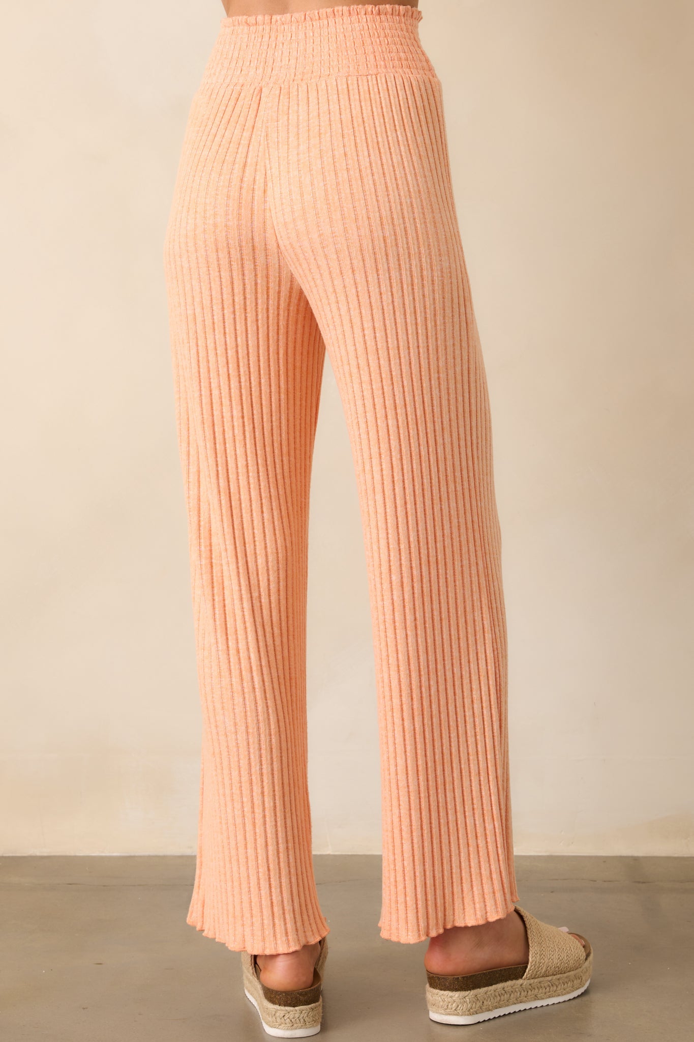 Z Supply Orange Dawn Smocked Rib Pant