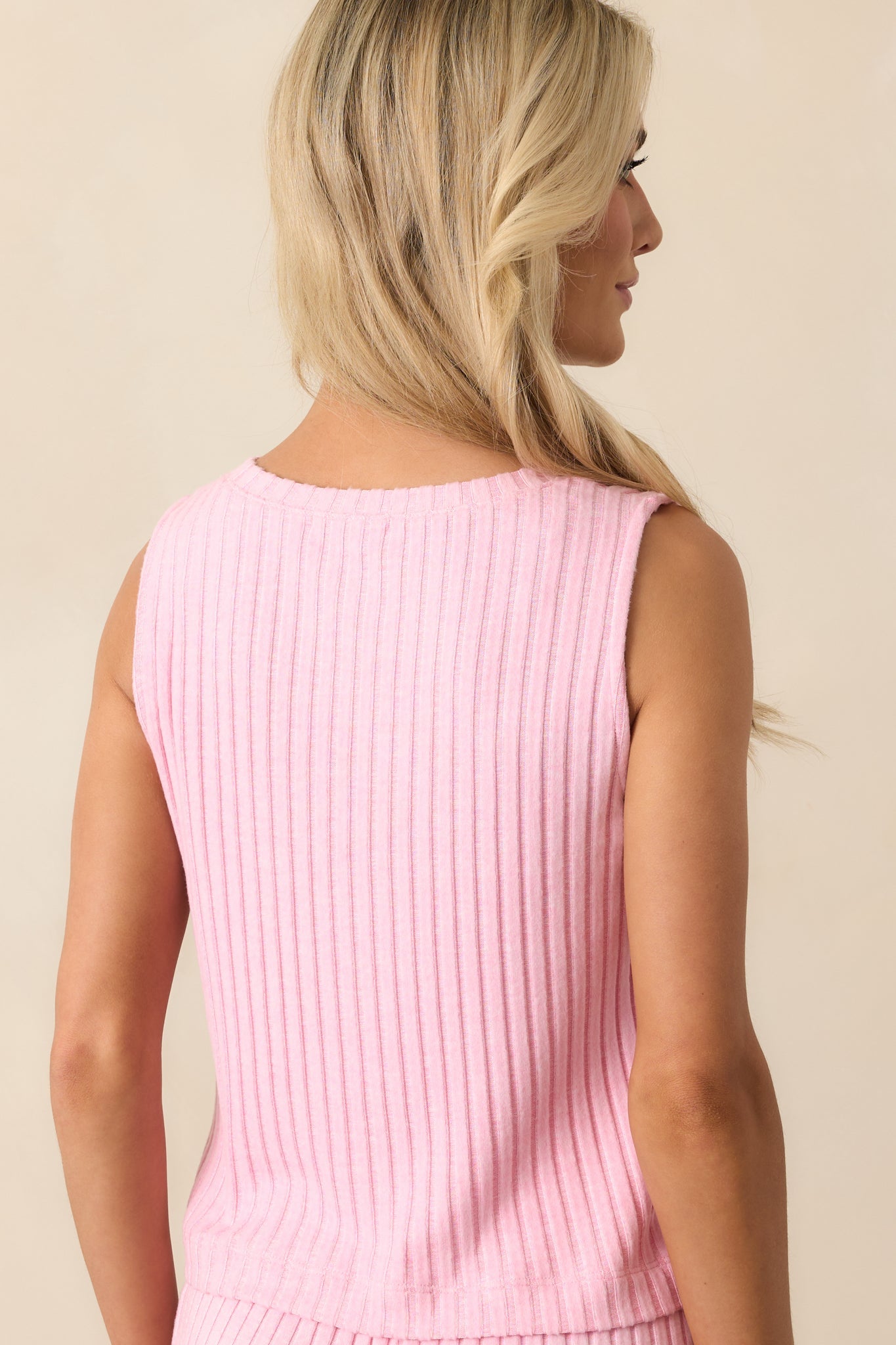 Z Supply Pink Sloane V-Neck Silky Rib Tank