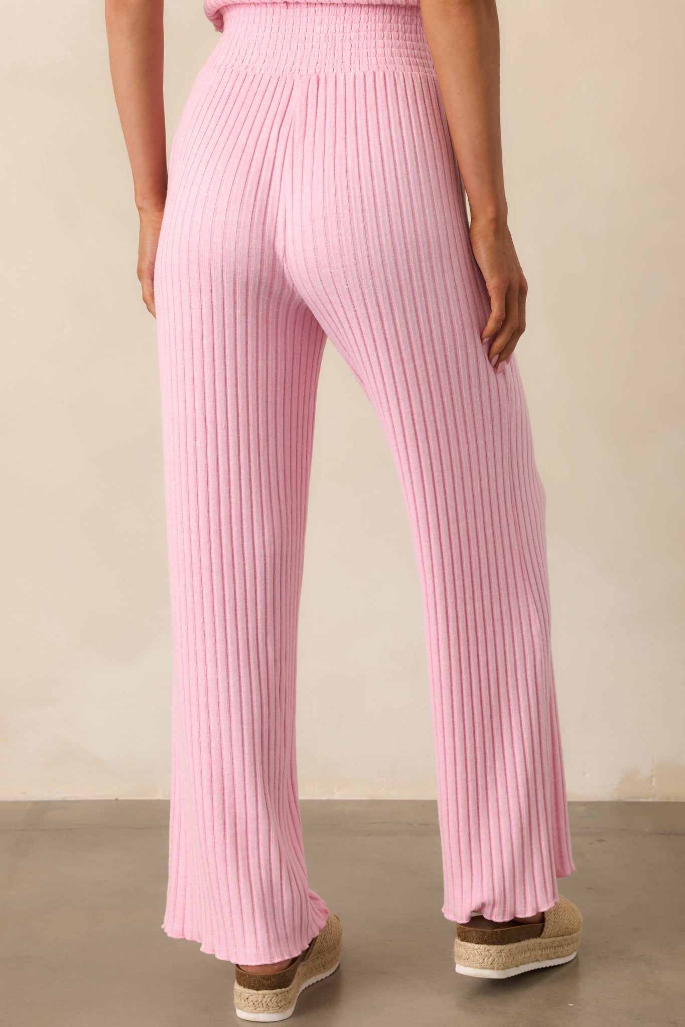 Z Supply Pink Dawn Smocked Rib Pant