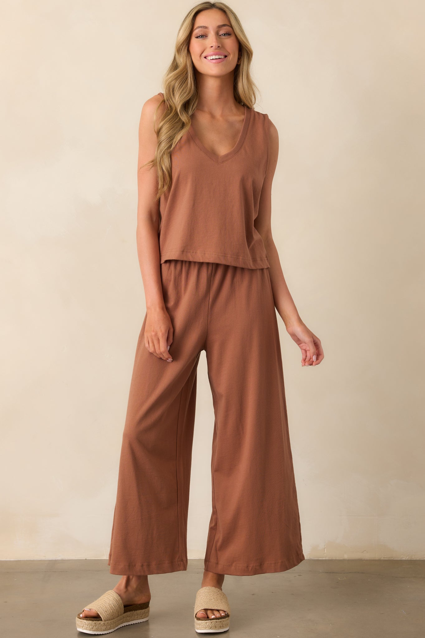 Z Supply Brown Cotton Scout Jersey Pants