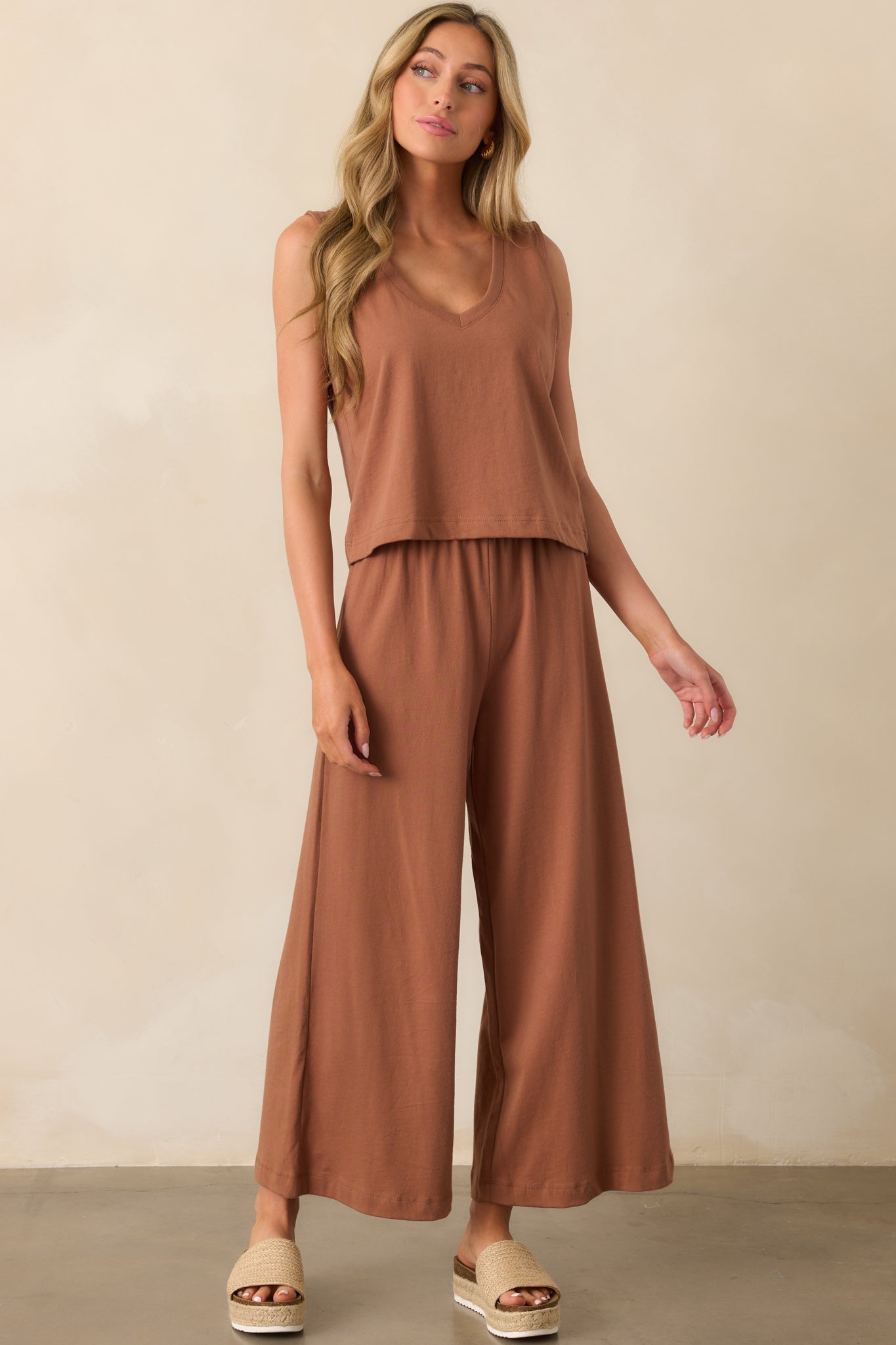 Z Supply Brown Cotton Scout Jersey Pants