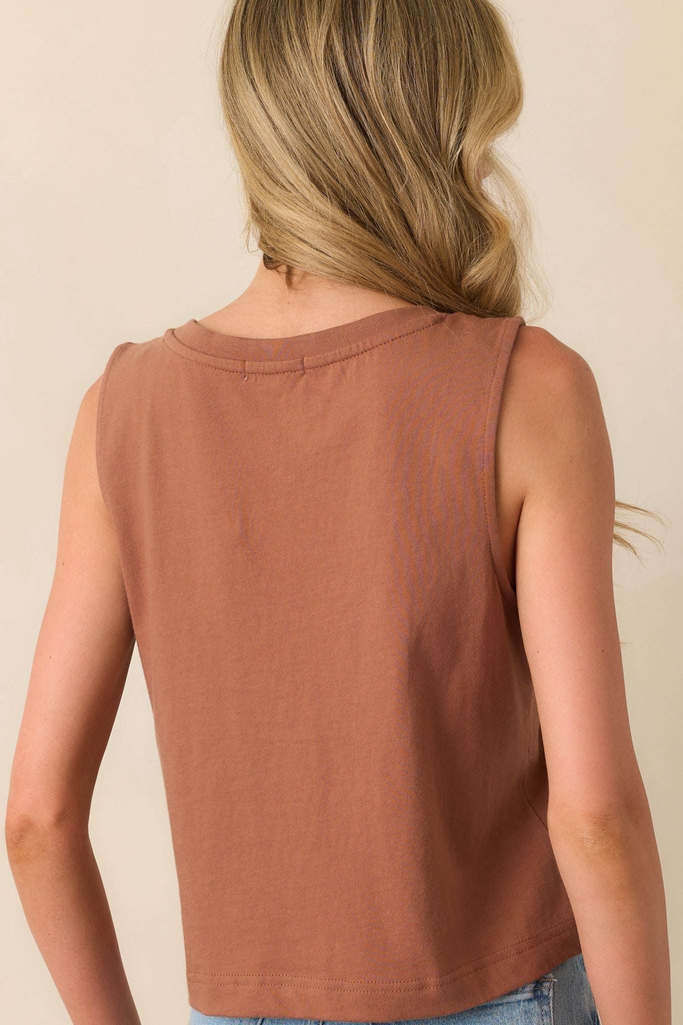 Z Supply Brown Cotton Sloane V-Neck Tank