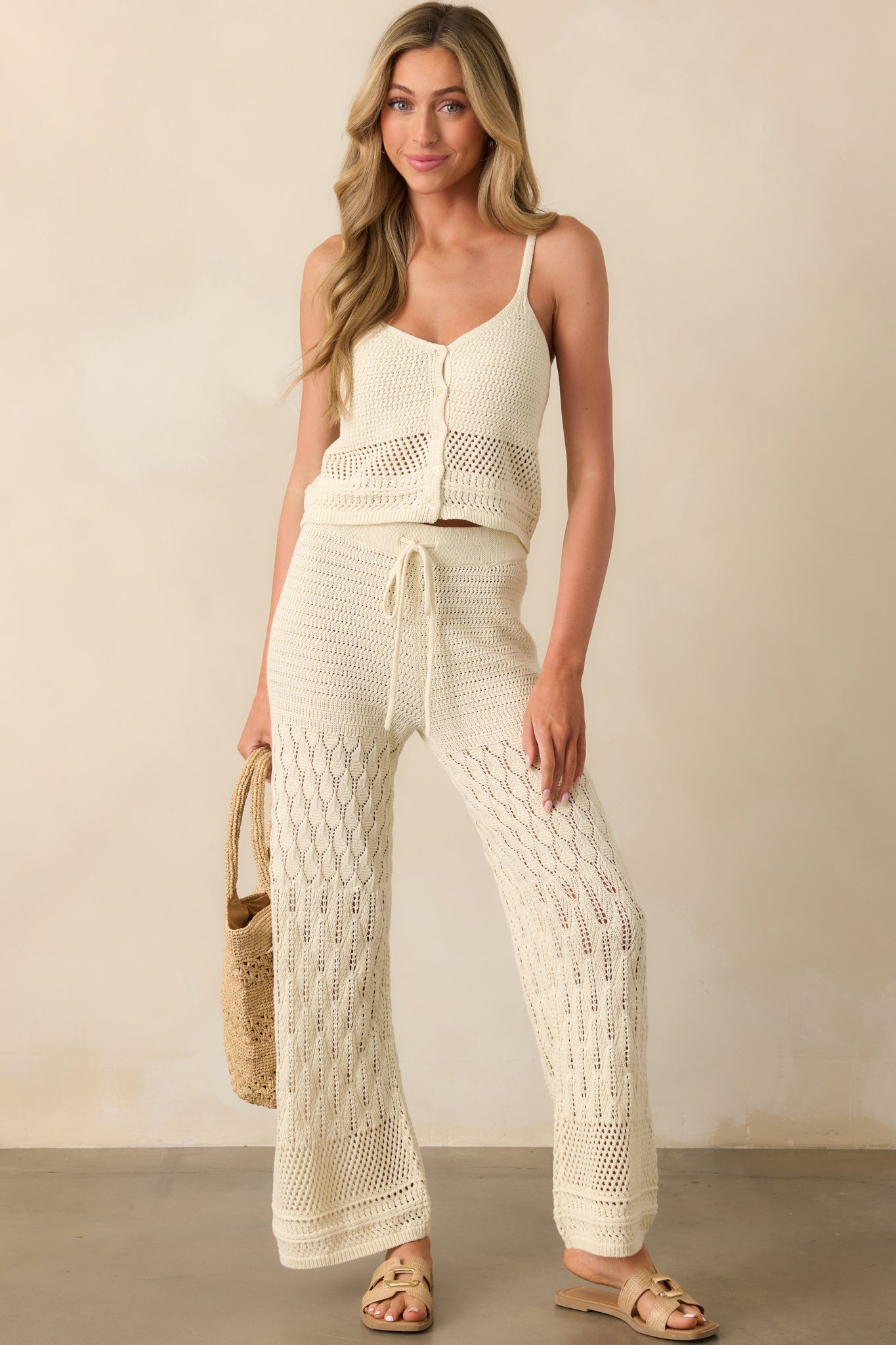 Z Supply Ivory Tay Crochet Cropped Tank