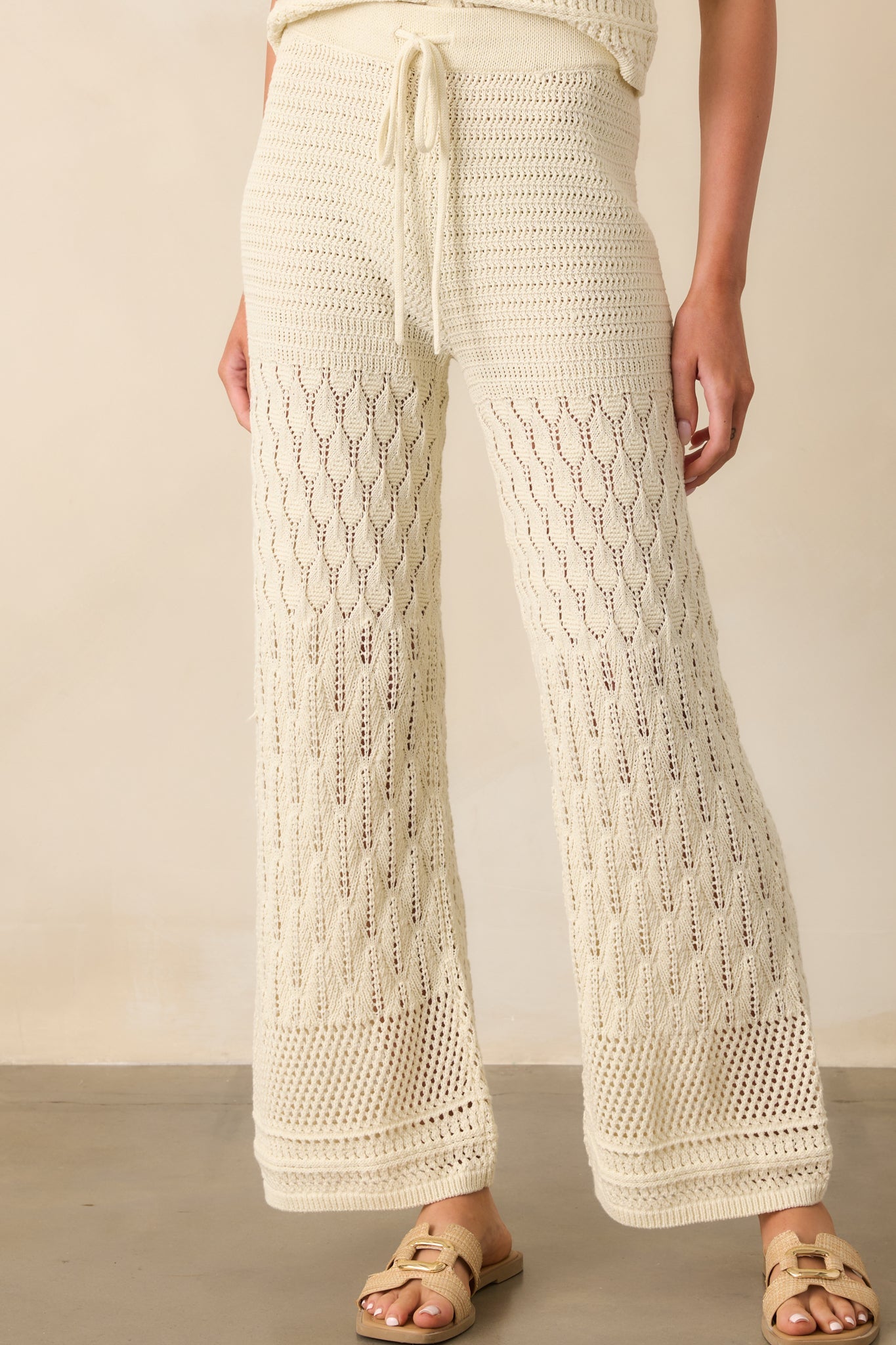 Z Supply Ivory Adia Crochet Pants
