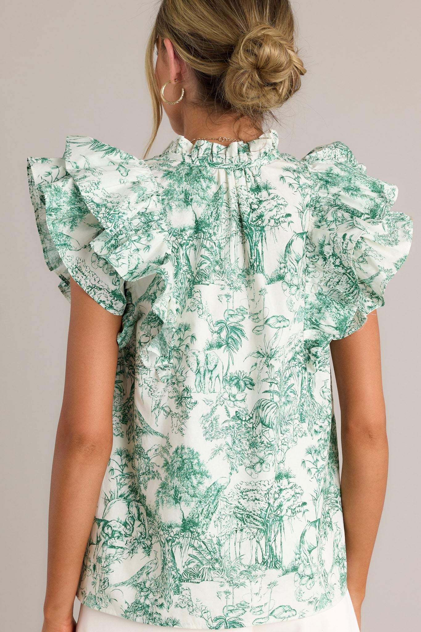 Dreamscape 100% Cotton Green Toile Top