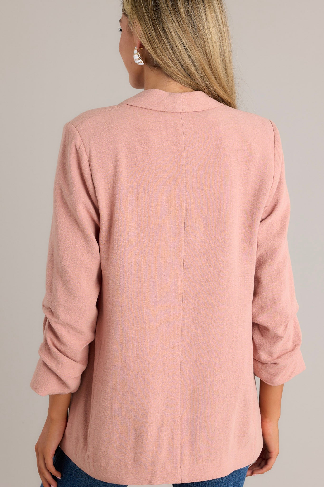 It's My Call Rose Pink Linen Blazer