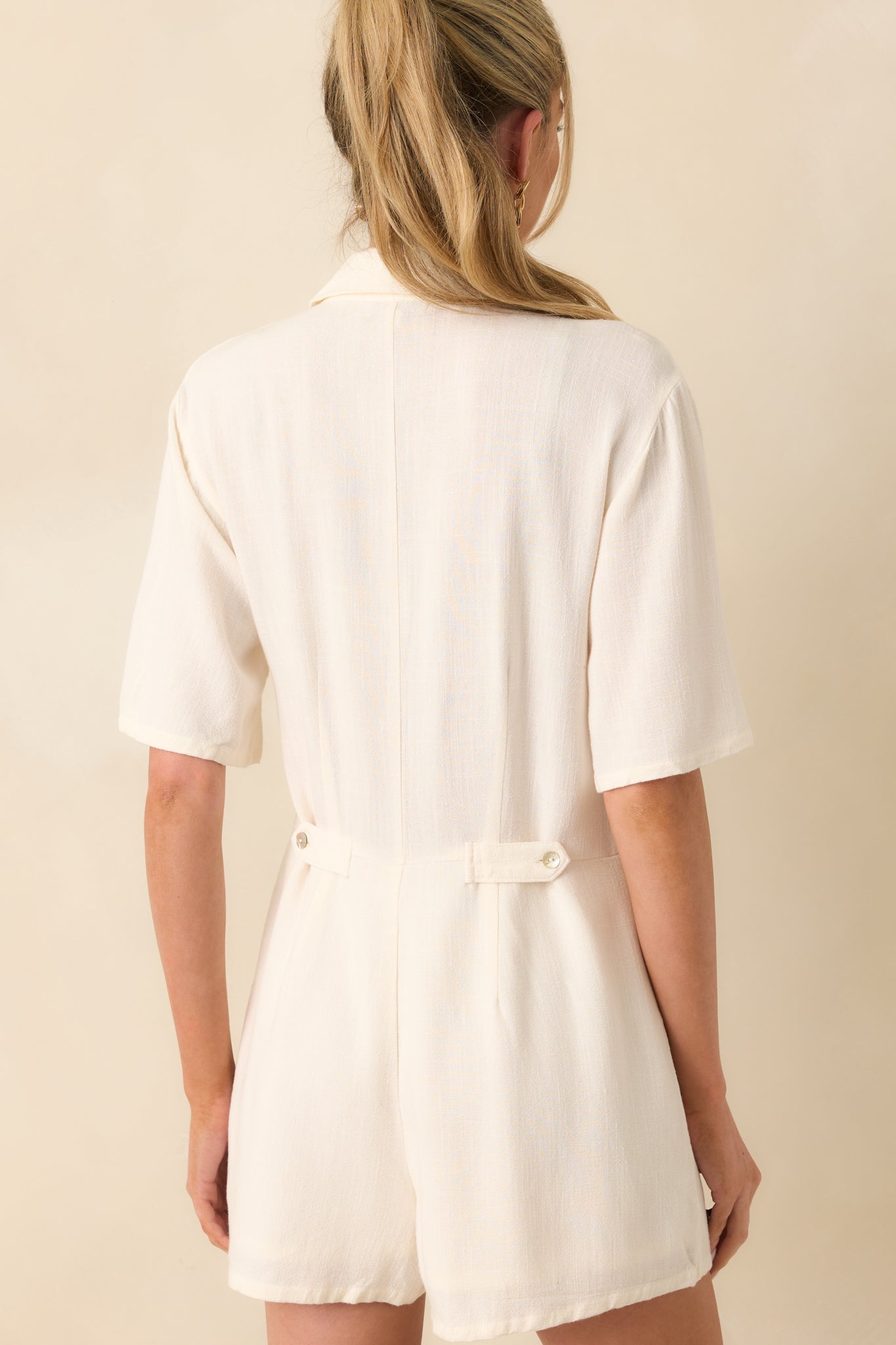 Z Supply Ivory Marcell Button Up Romper