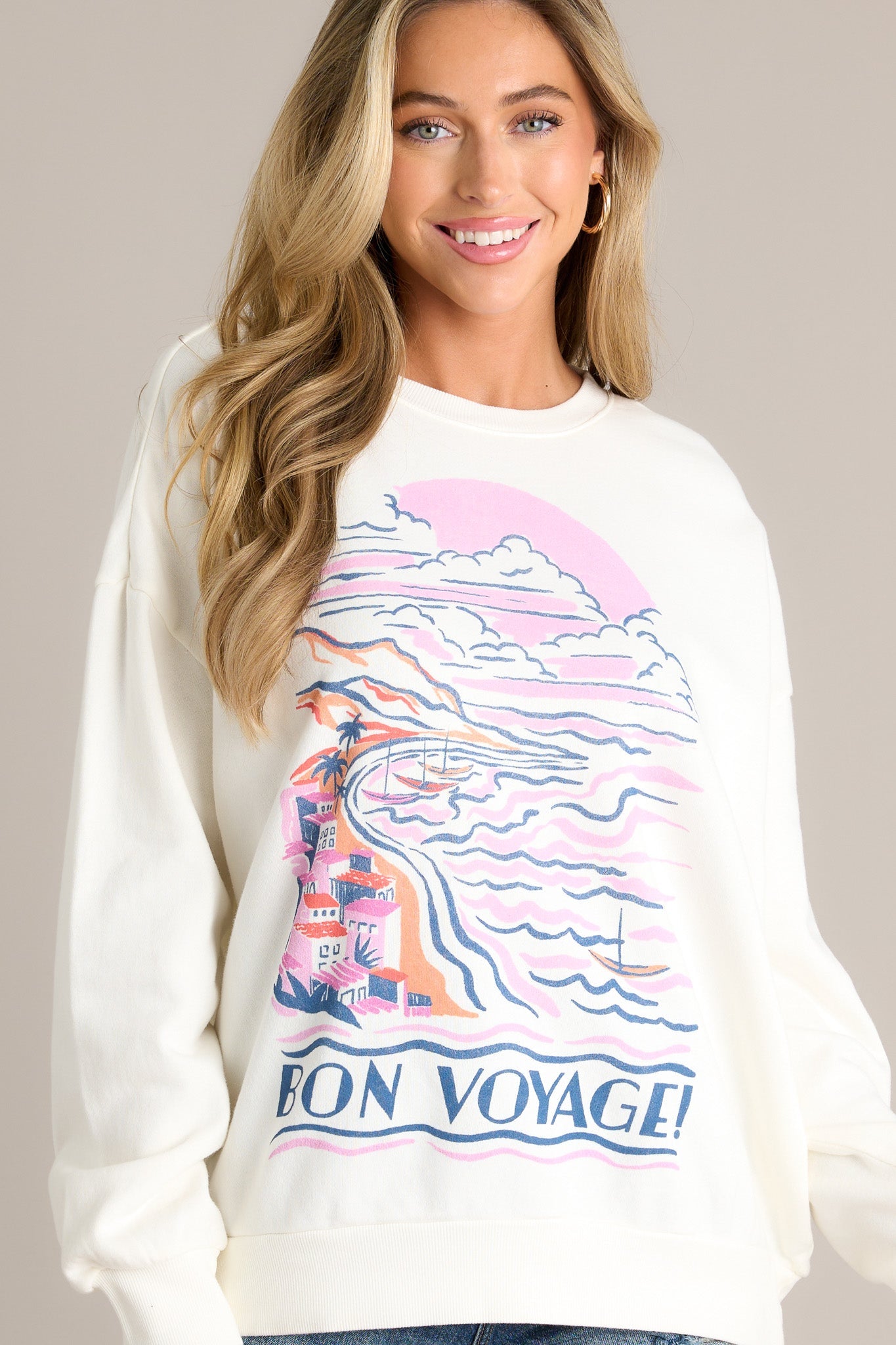 Z Supply Bon Voyage Sunday Sea Salt Sweatshirt