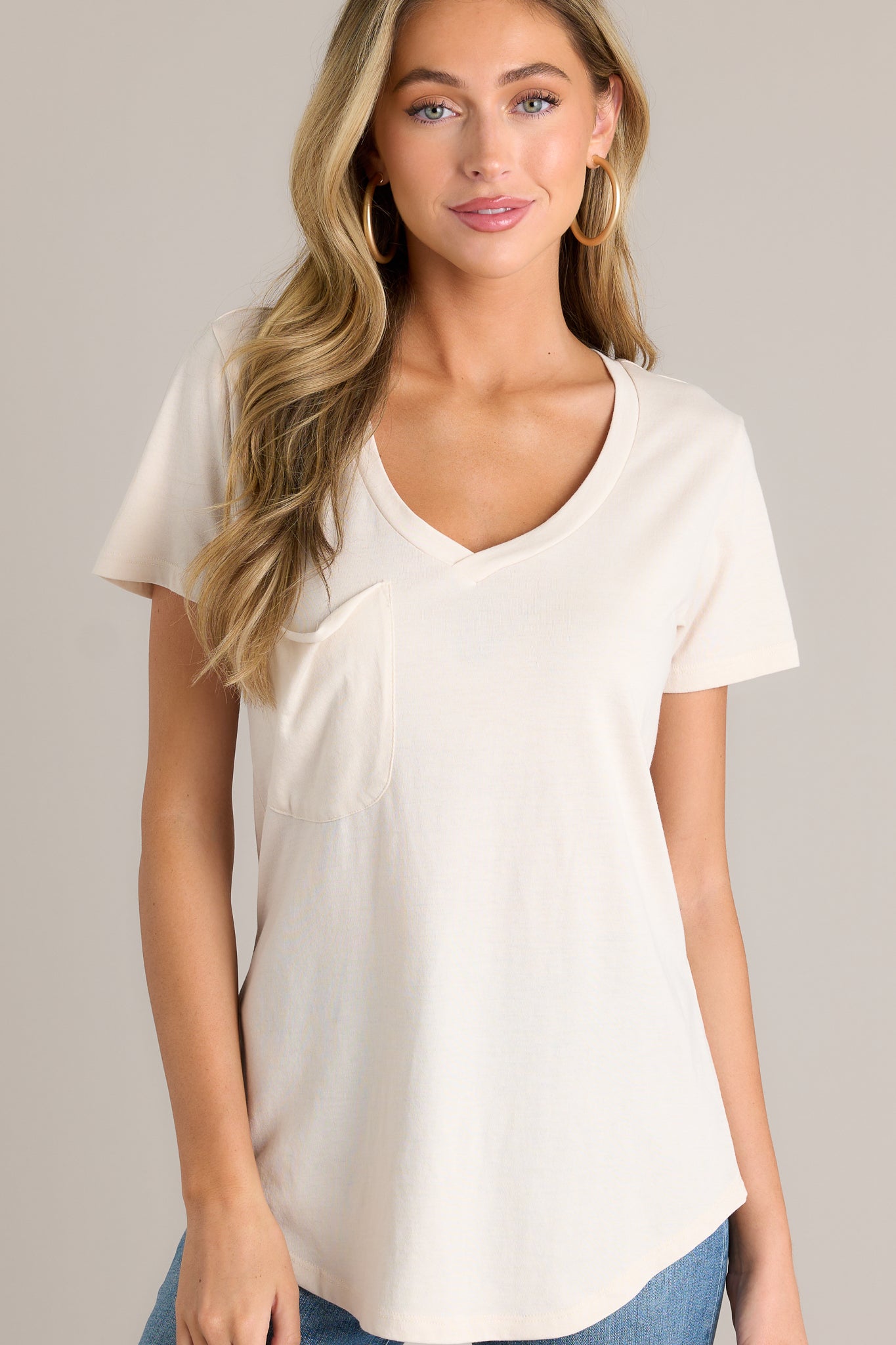 Z Supply Fossil Beige Pocket Tee
