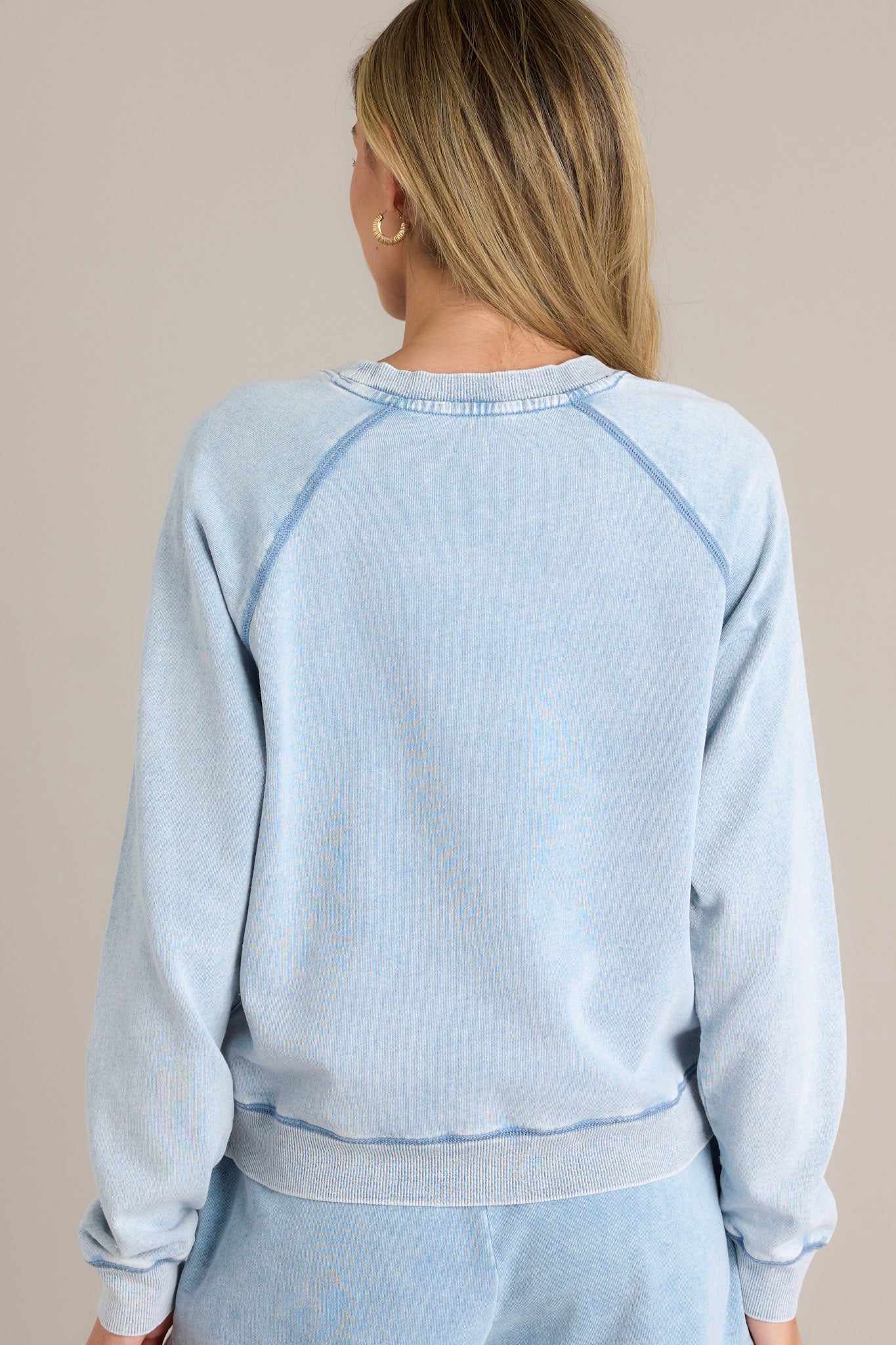 Z Supply Saldana Washed Indigo Knit Denim Top