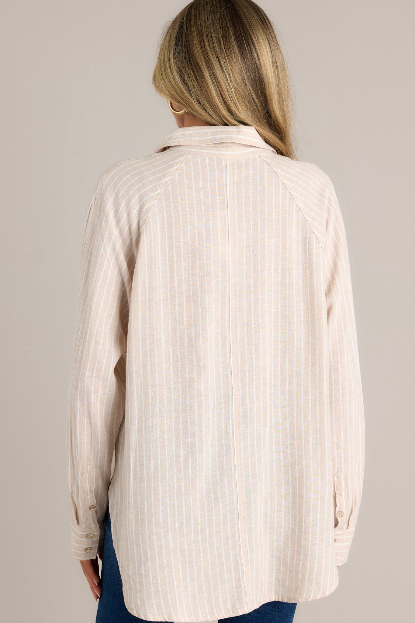 Z Supply The Perfect Linen Putty Stripe Top