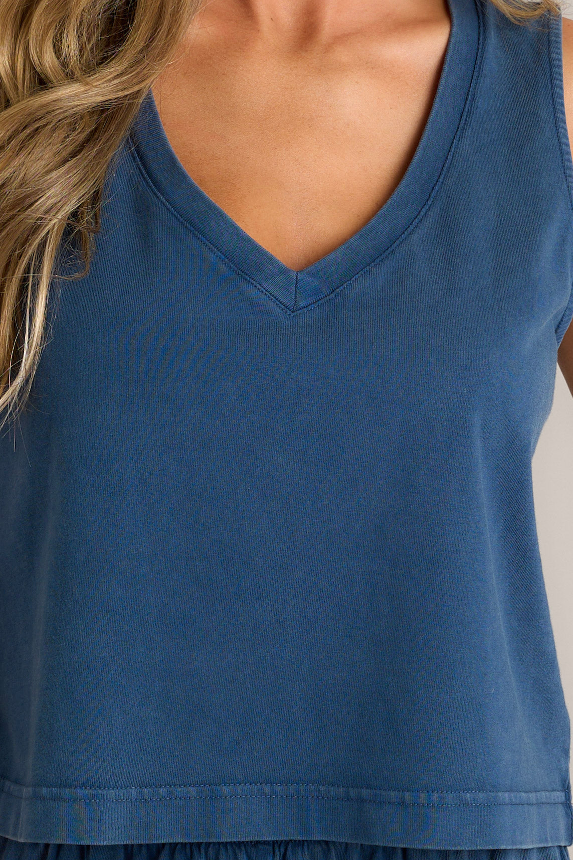 Z Supply Sloane V-Neck Midnight Blue Tank
