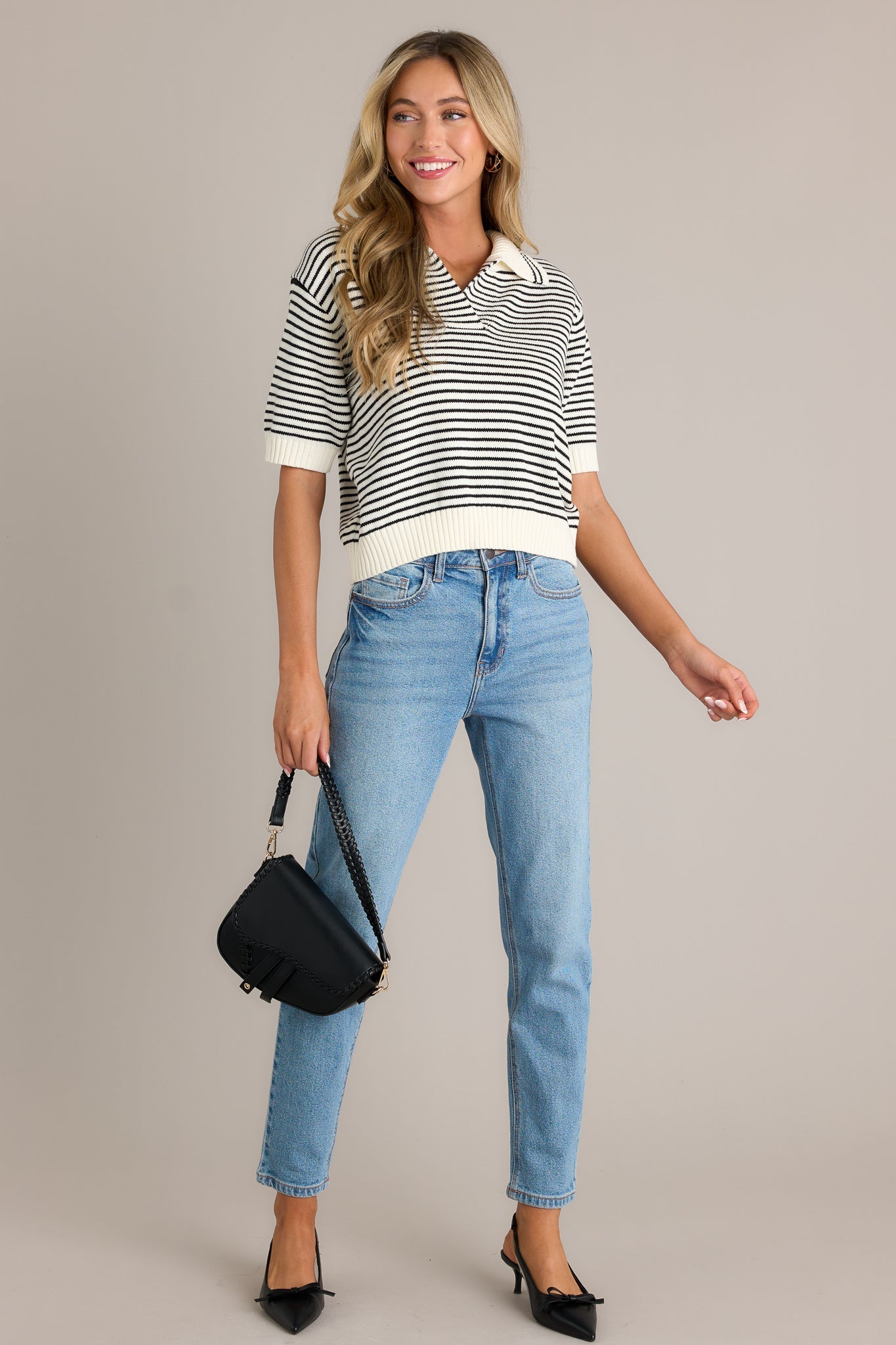 Woodland Trails Ivory Stripe Sweater Top