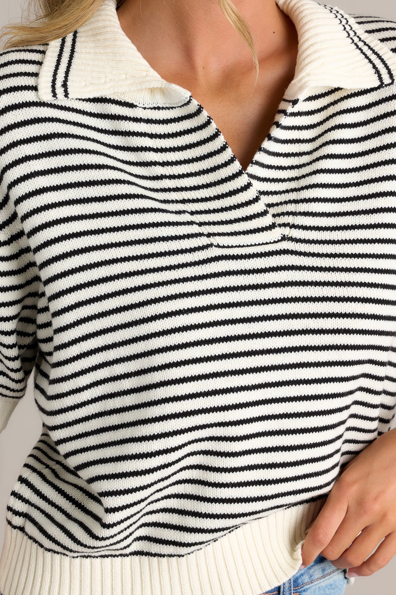 Woodland Trails Ivory Stripe Sweater Top