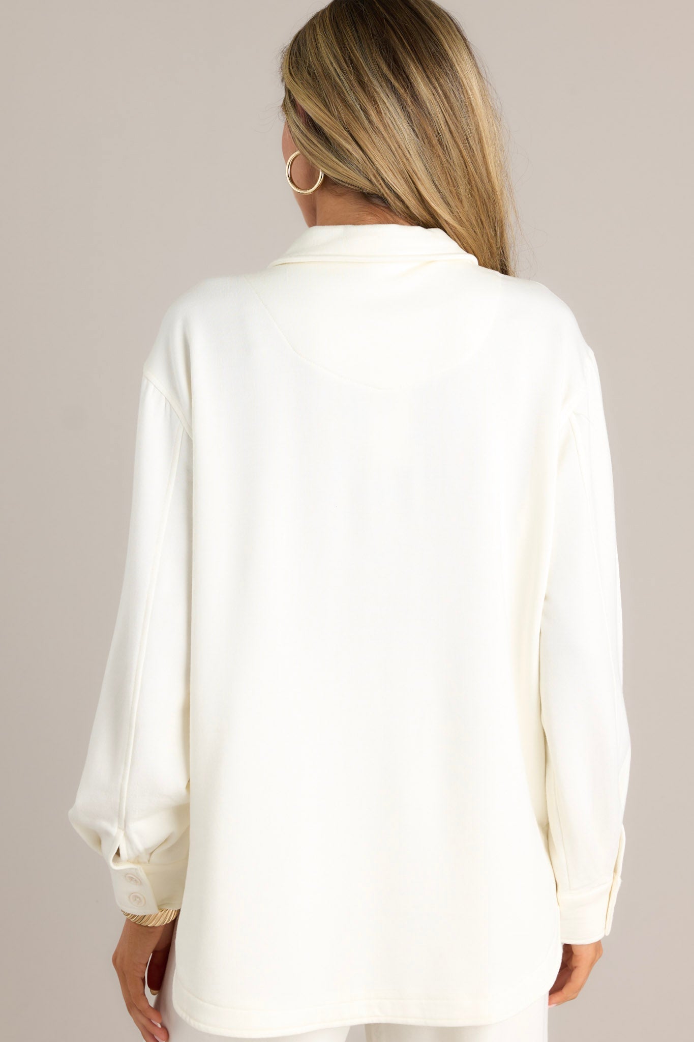 Z Supply Layover Sea Salt Modal Fleece Button Up