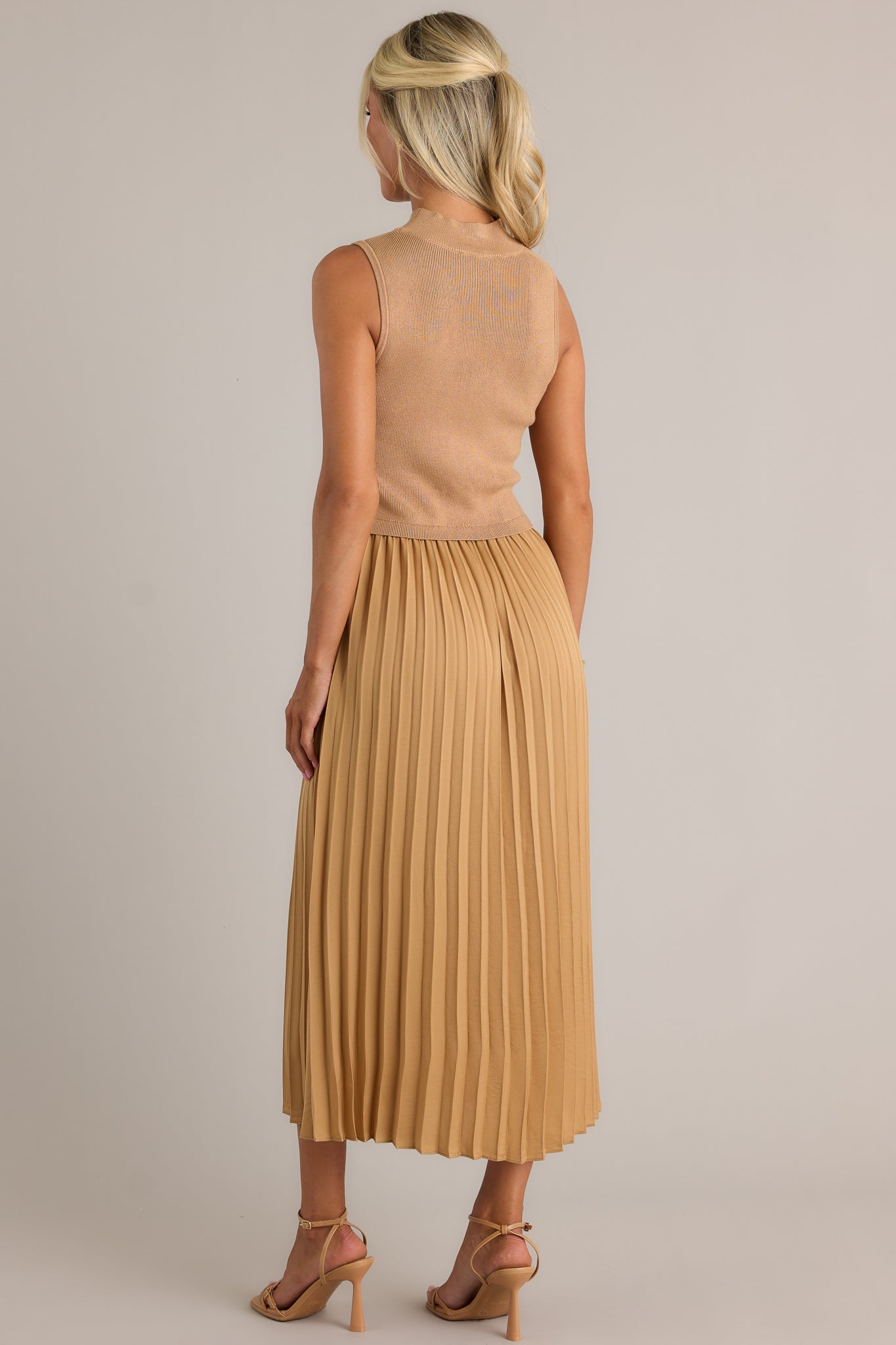 Graceful Gather Mustard Sleeveless Maxi Dress