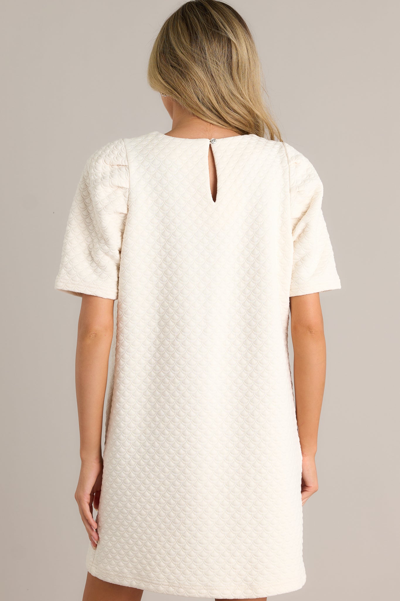 Chic Simplicity Ivory Short Sleeve Mini Dress