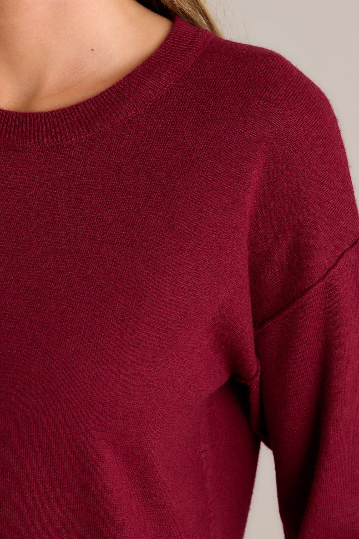 Bonfire Weekends Burgundy Sweater