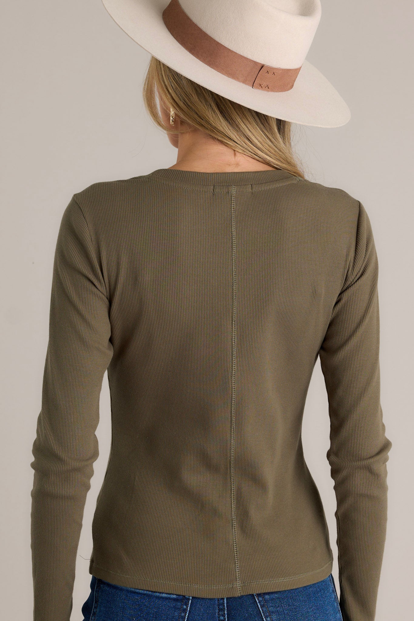 Z Supply Sirena Rib Grape Leaf Green Long Sleeve Top