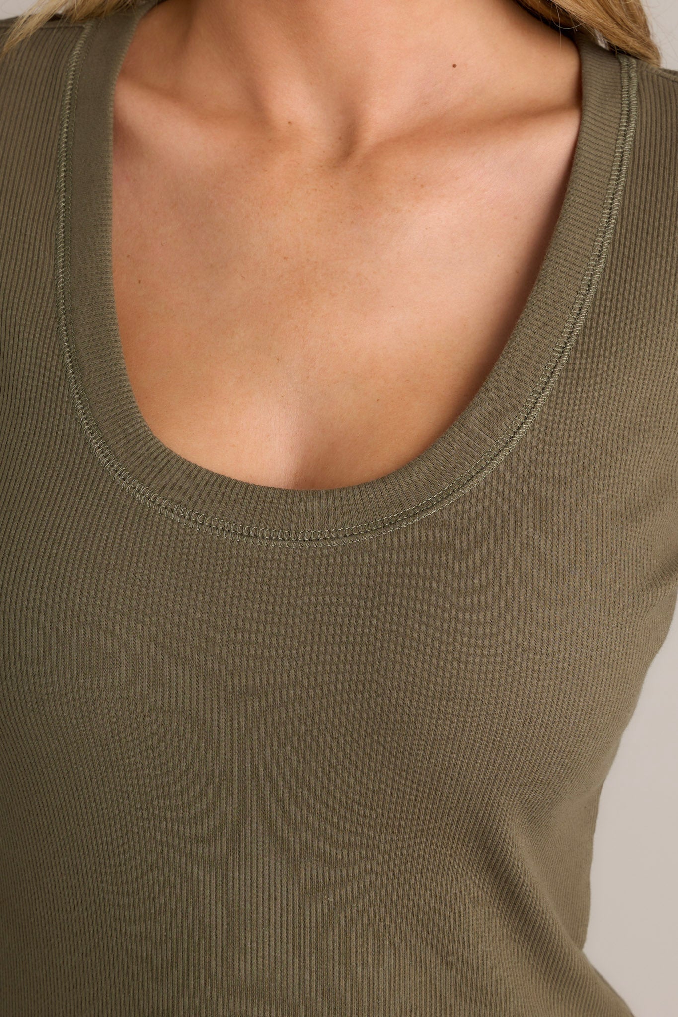 Z Supply Sirena Rib Grape Leaf Green Long Sleeve Top