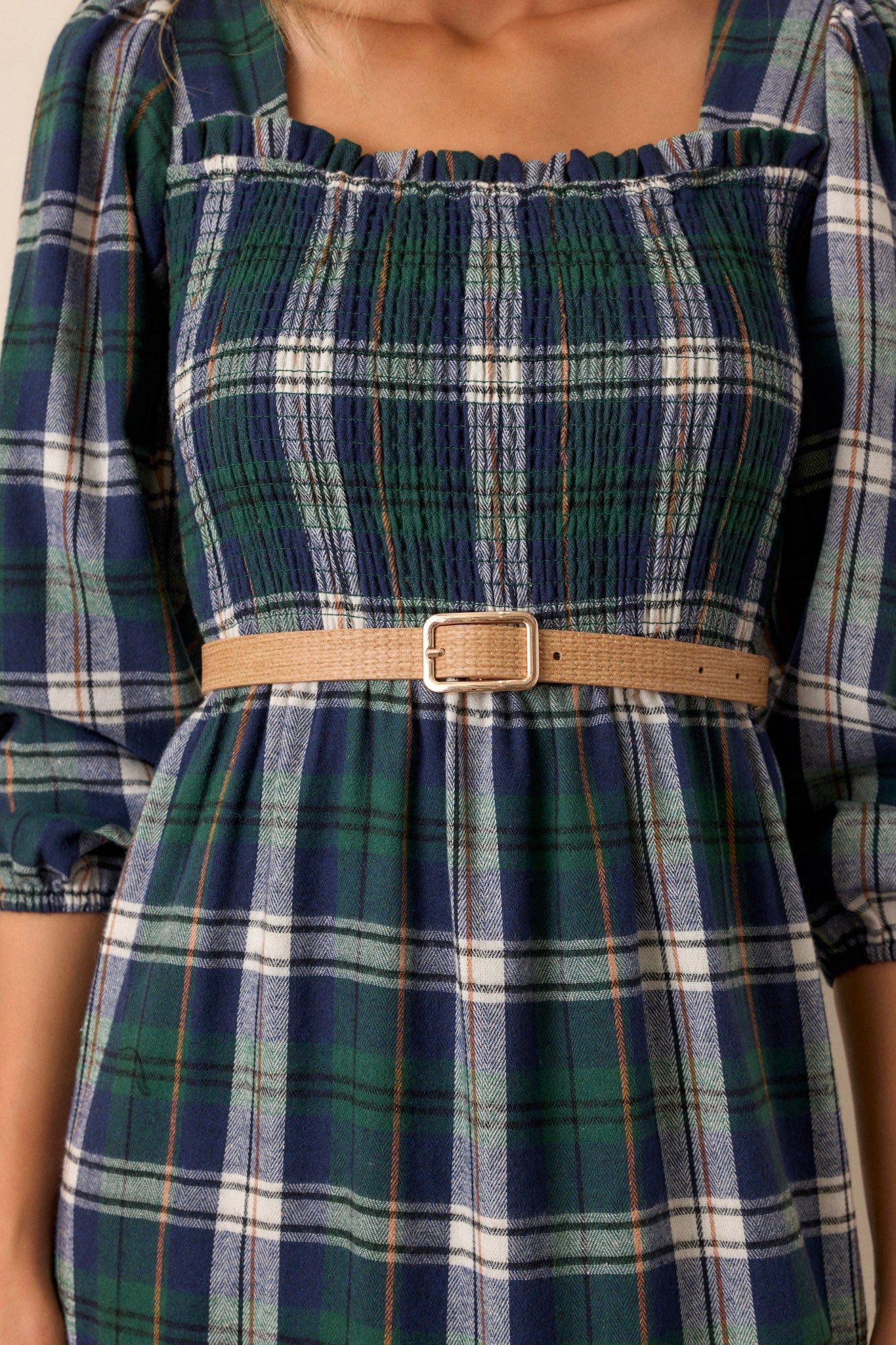 Final Touches Tan Woven Textured Belt