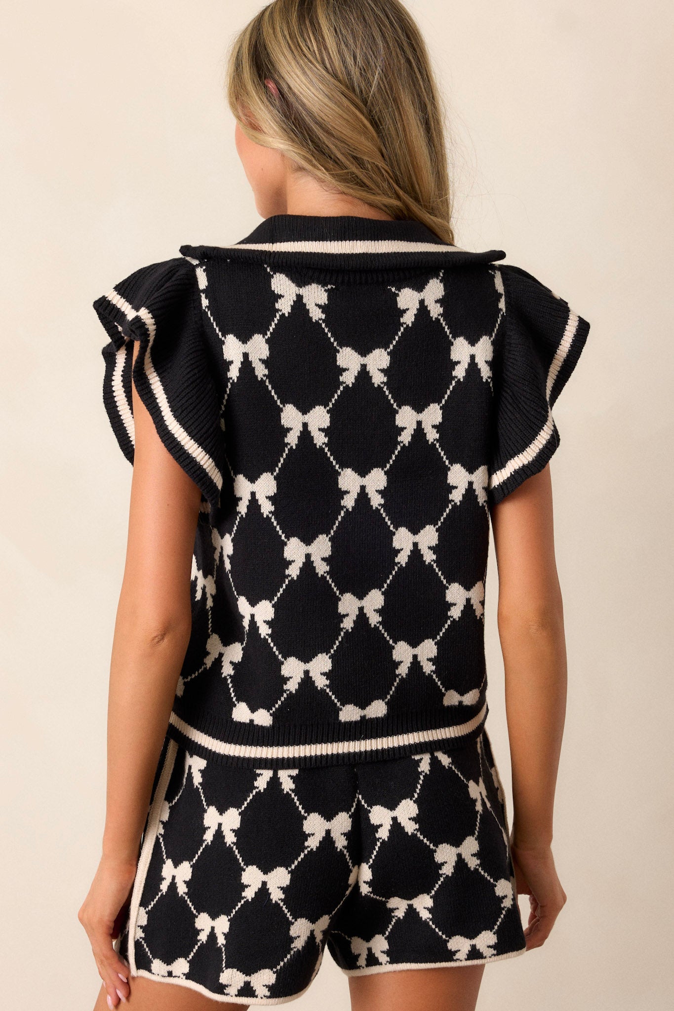 Heart Unbound Black Knit Flutter Sleeve Top