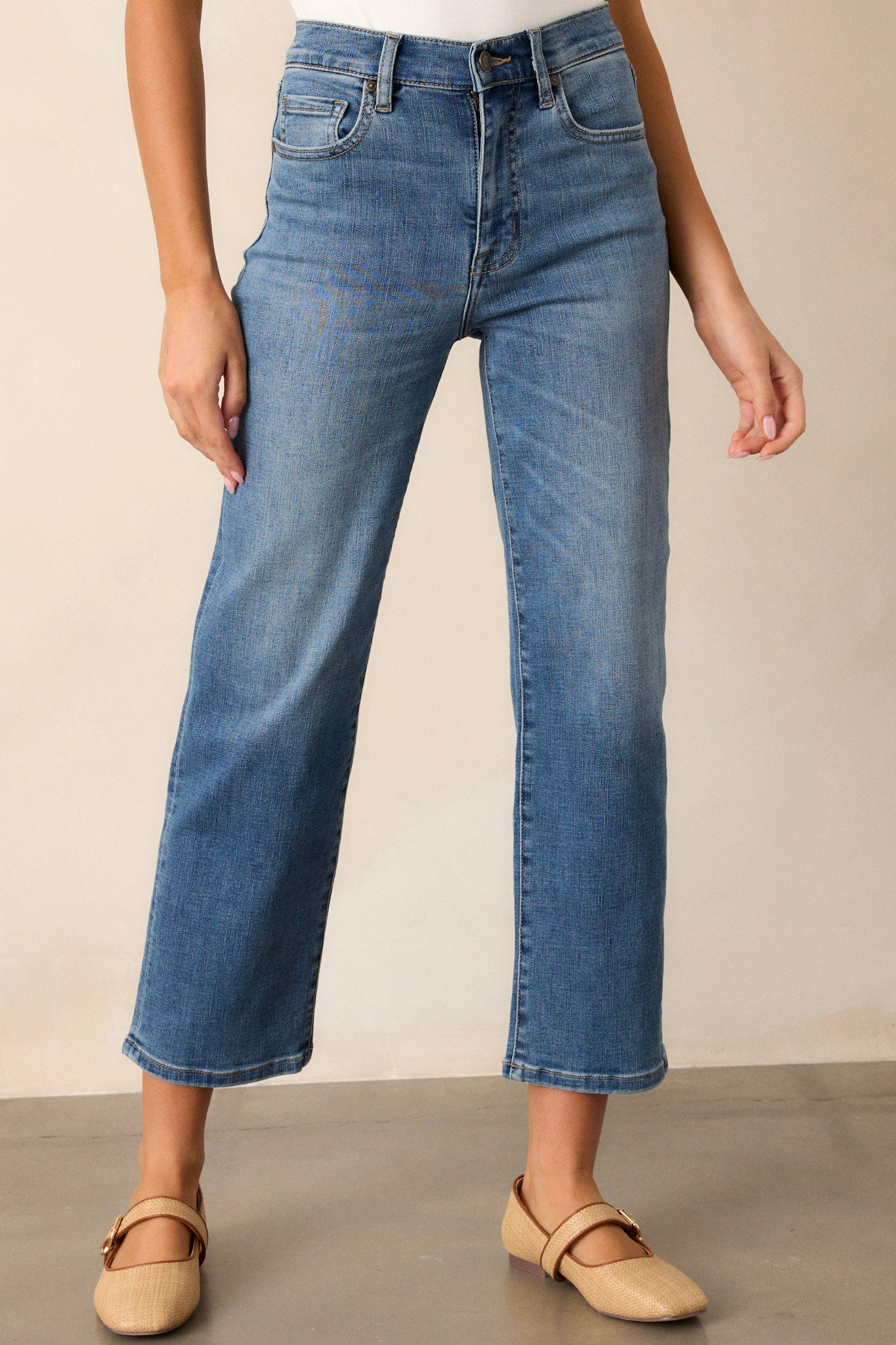 Handled It Medium Wash Straight Leg Jeans