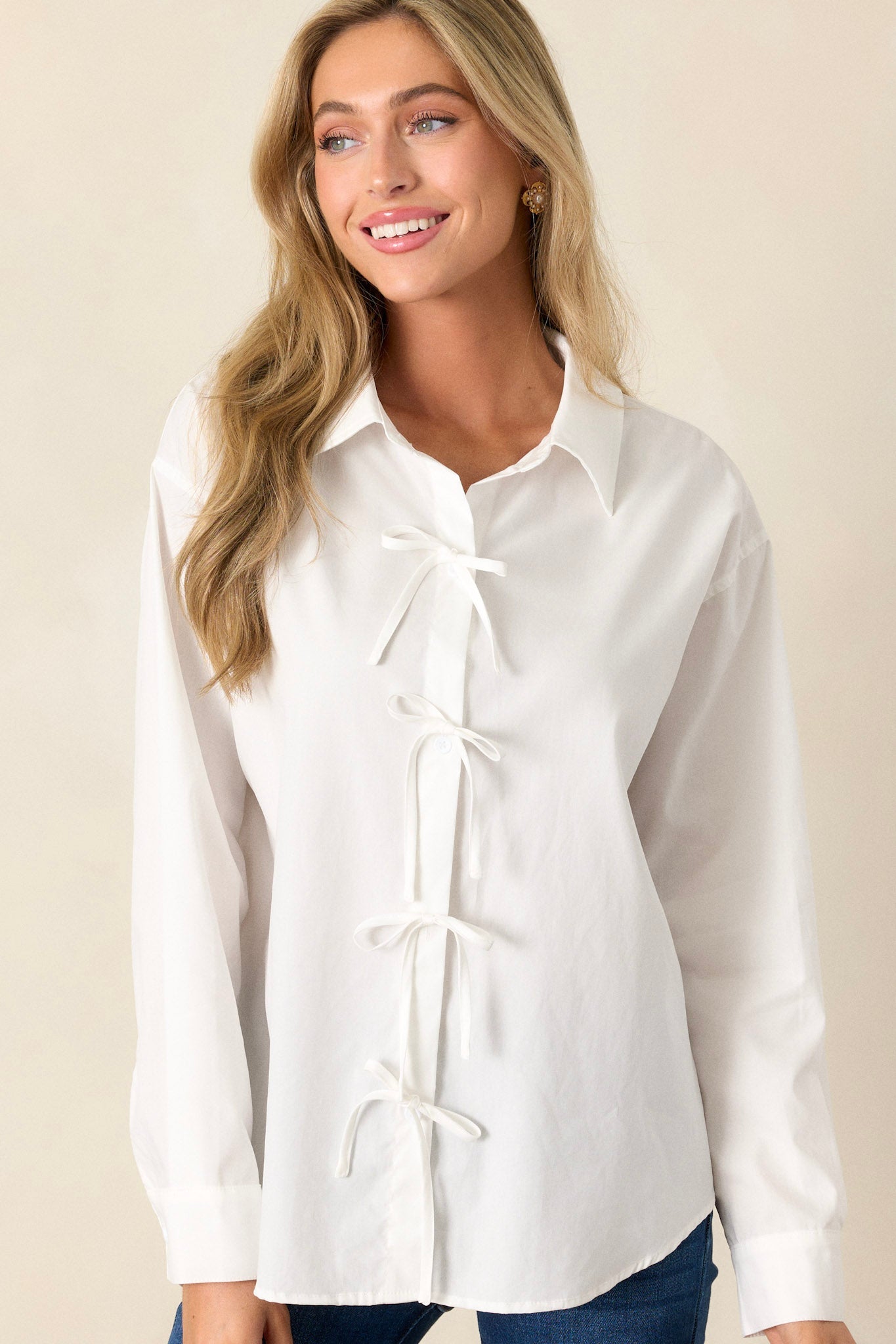 All In The Details 100% Cotton Button Front Top
