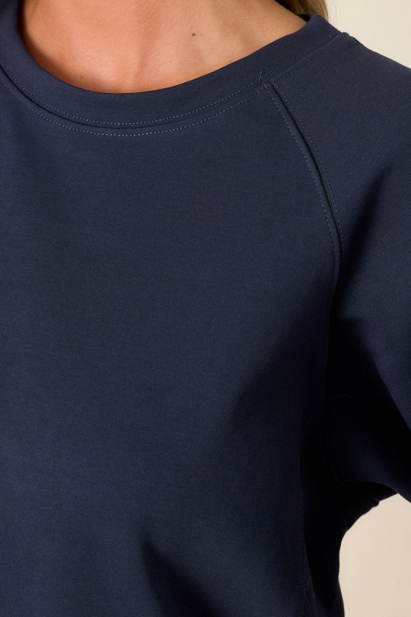 Know You Better Navy Stitch Long Sleeve Top