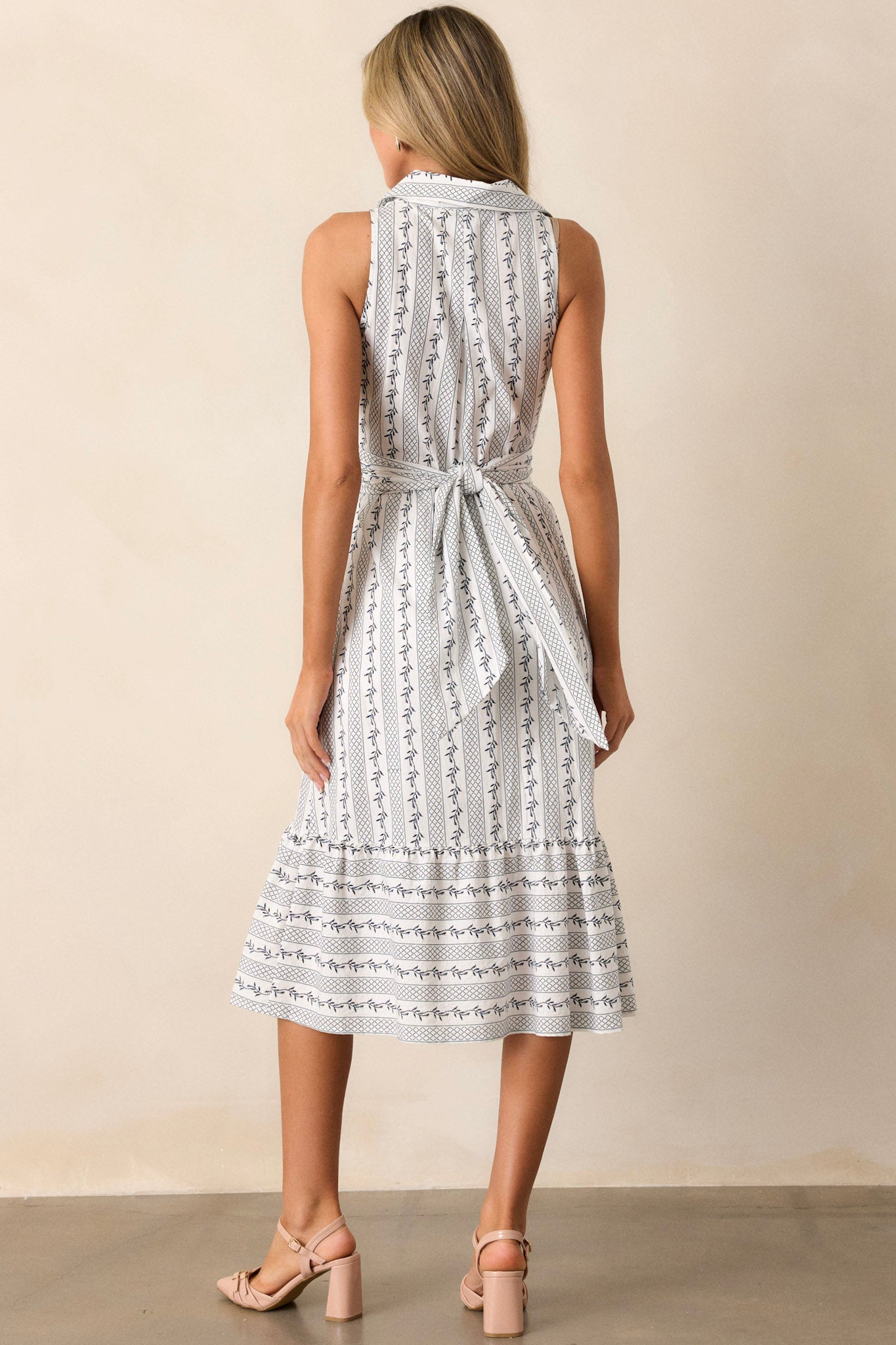 Girl On The Go Ivory Midi Shirt Dress