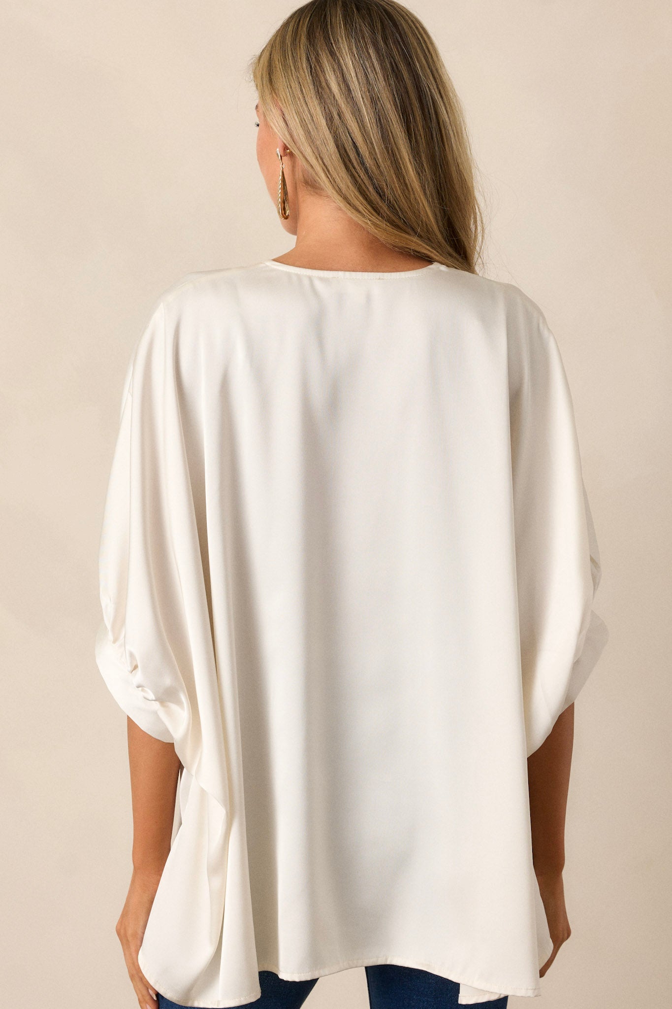 Fun And Flirty Ivory Dolman Sleeve Top