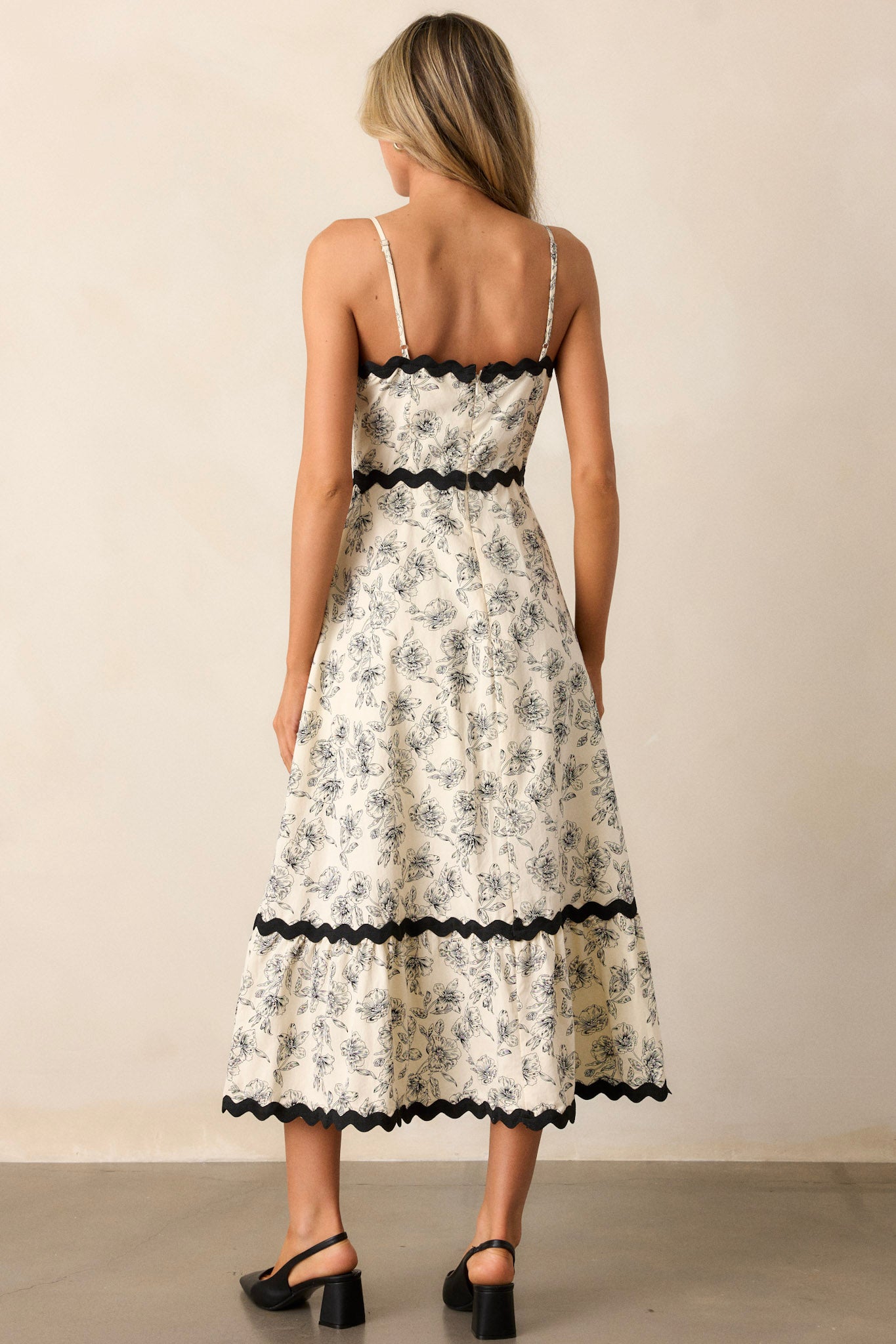 Ivy Illusions Cotton Ivory Floral Print Maxi Dress