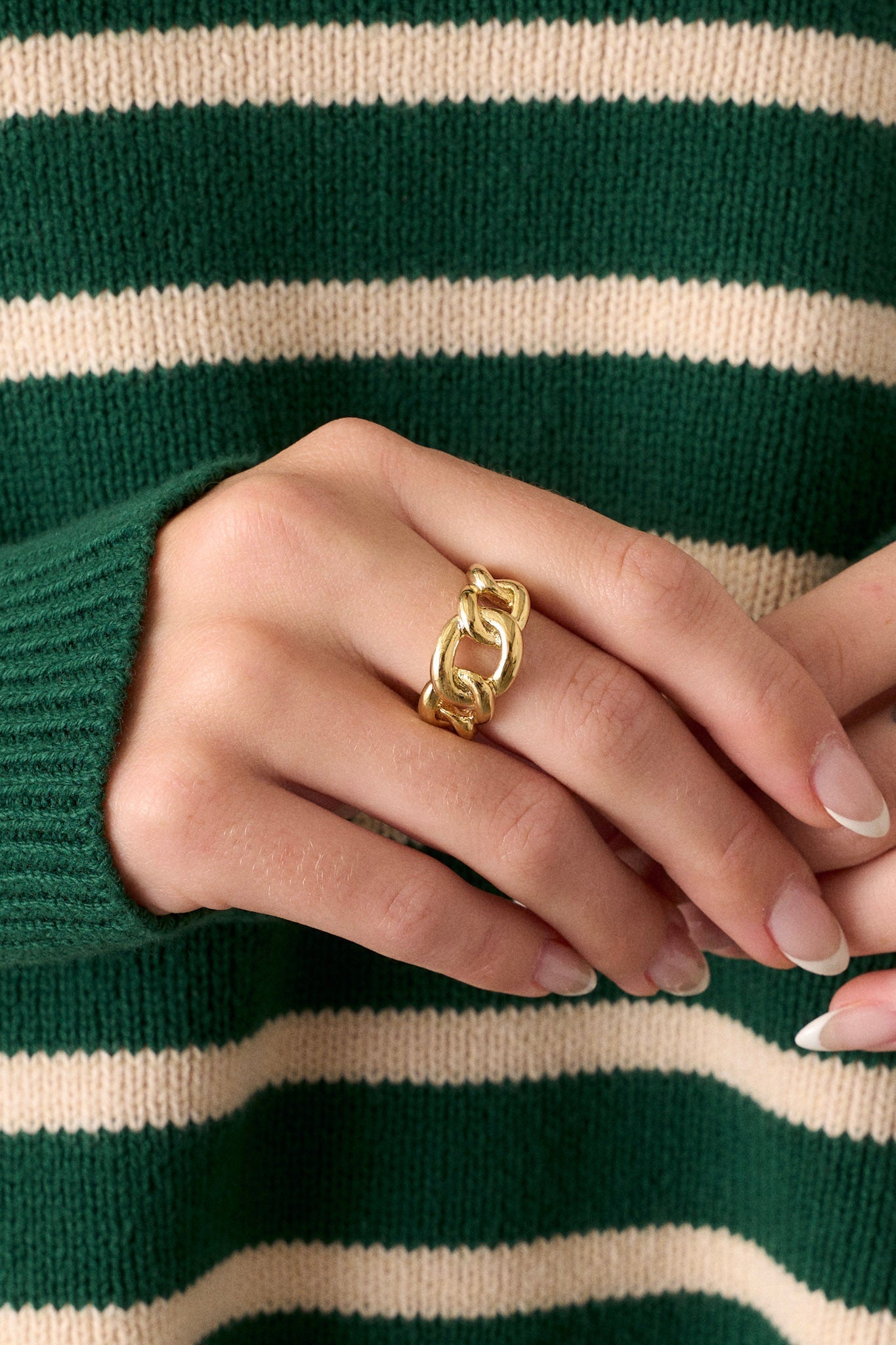 Can't Stop This Gold Chain Link Ring