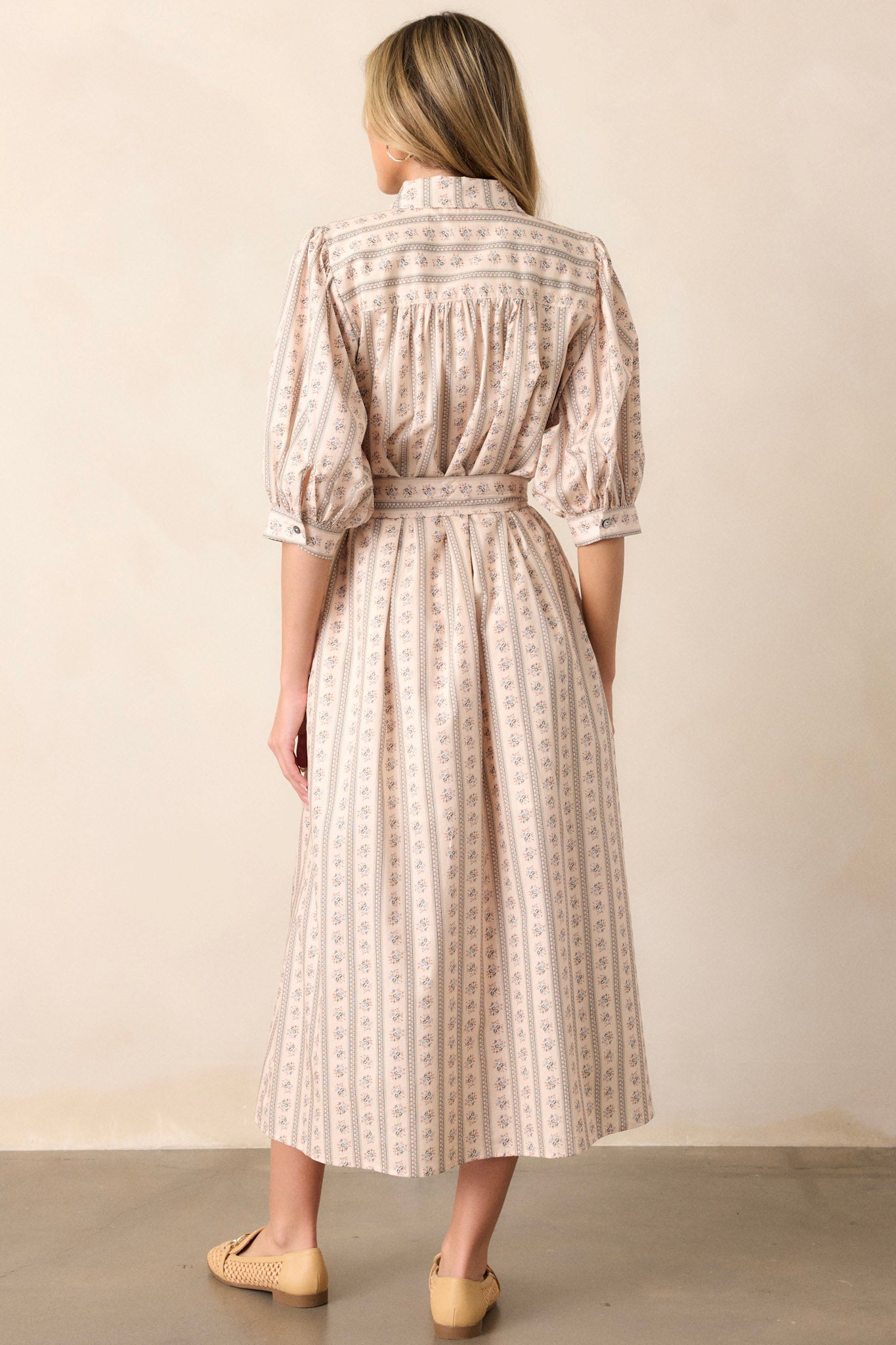 Got Me Wondering 100% Cotton Ivory Floral Midi Dress